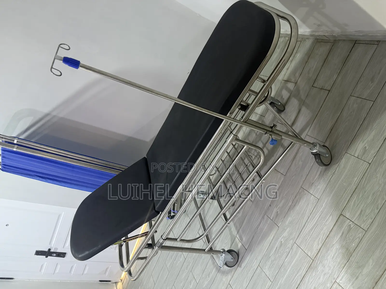 Stainless Patient Trolley With Backrest.
