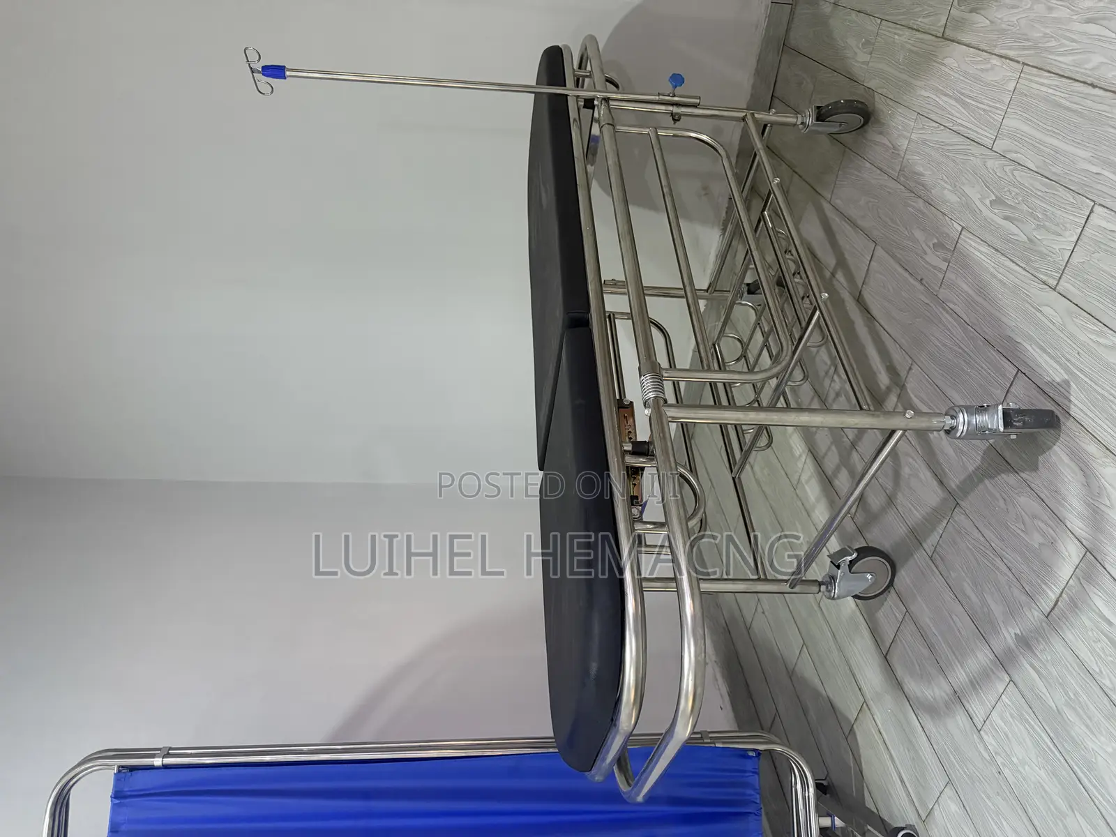 Stainless Patient Trolley With Backrest.