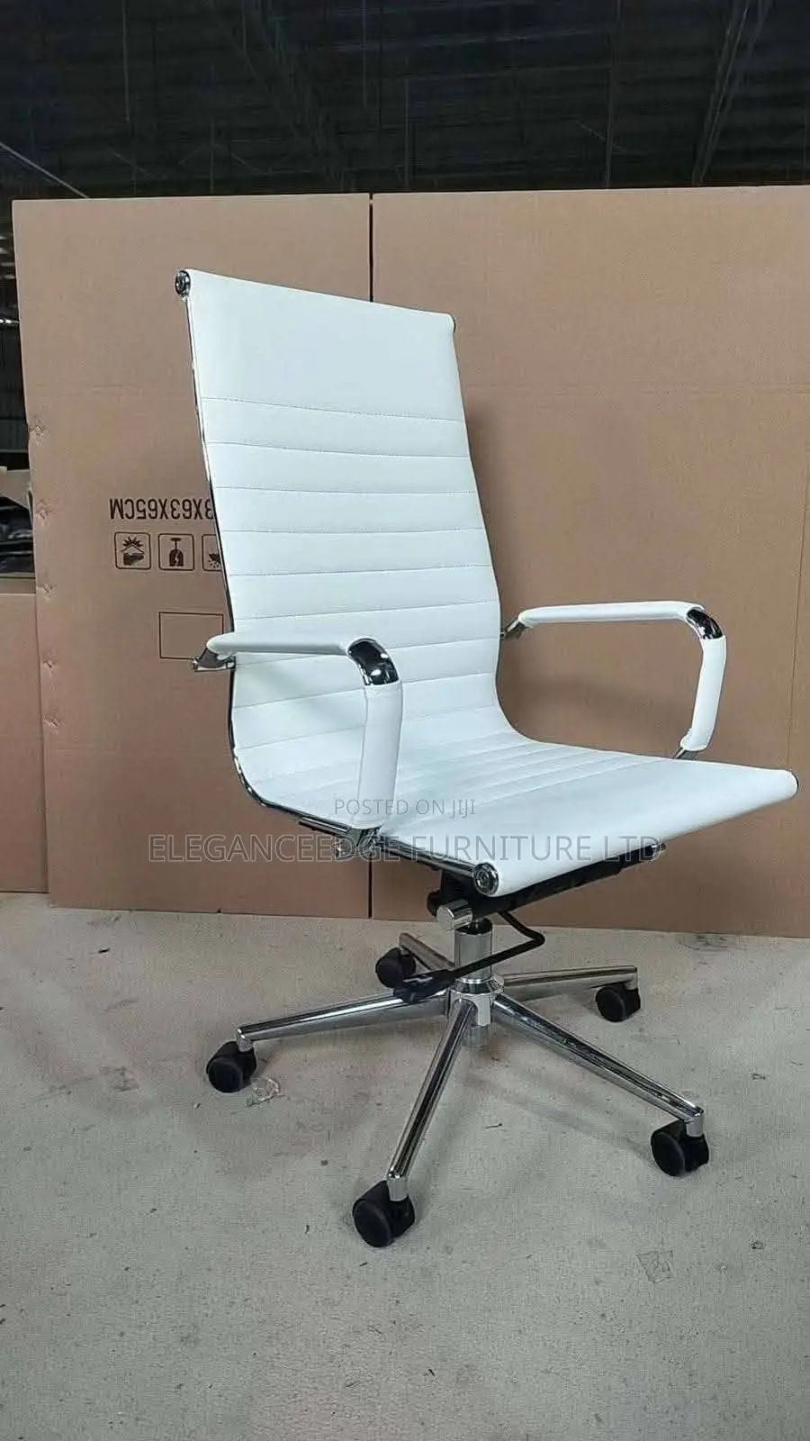 White High Back Leather Office Chair
