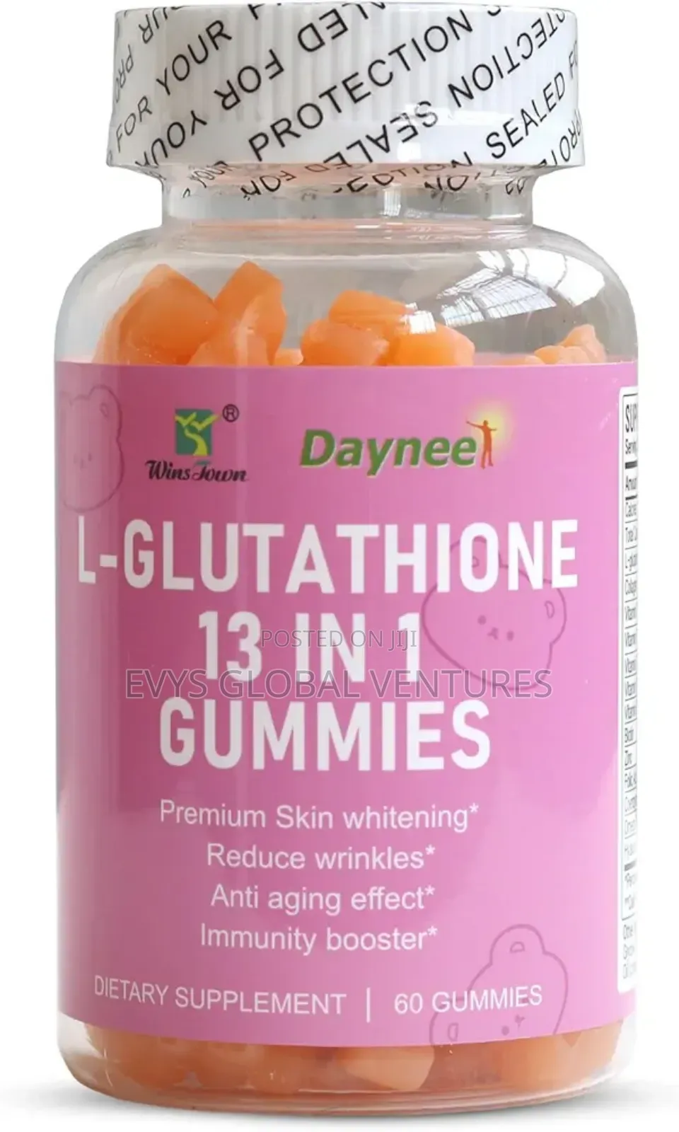 L-Glutathione 13 in 1 Gummies, Reduce Wrinkles Anti-Aging, 60 Count