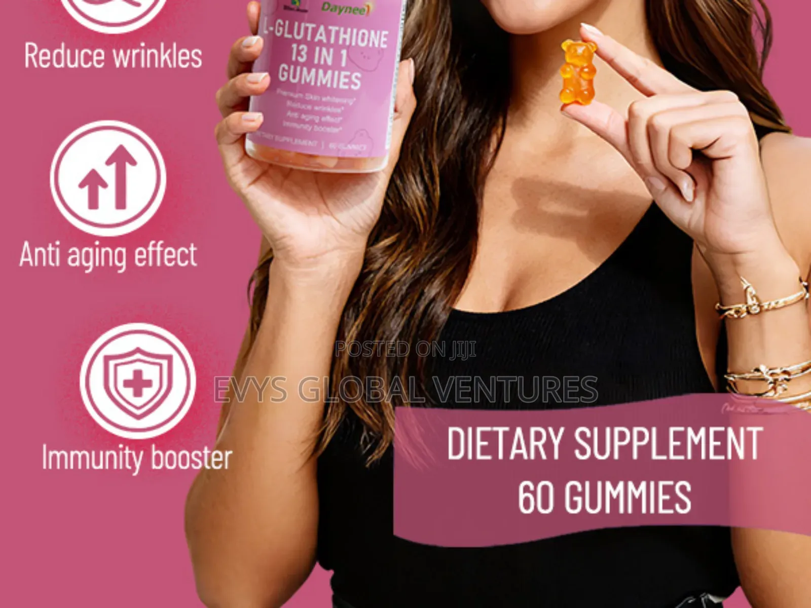 L-Glutathione 13 in 1 Gummies, Reduce Wrinkles Anti-Aging, 60 Count