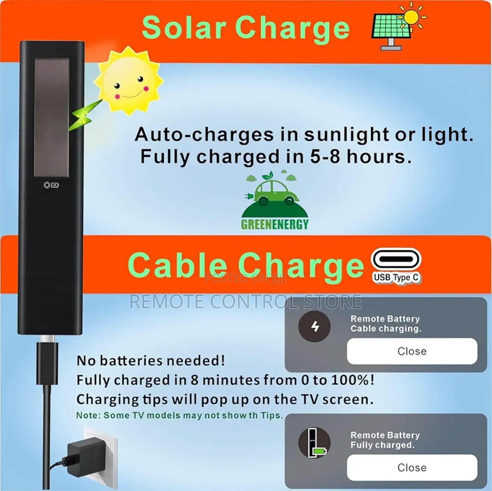 Solar Tv Remote for Samsung Smart Tv 2025-2018