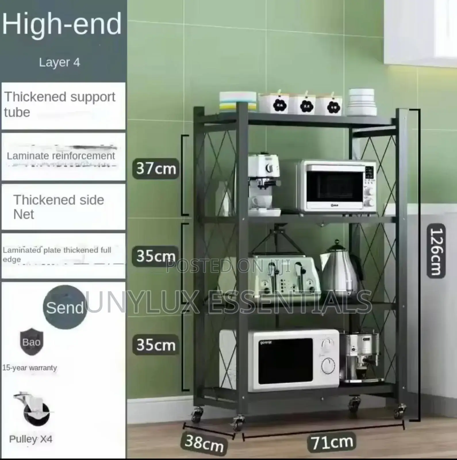 4/5 Layers Household Non Installation Kitchen Folding Storage Rack