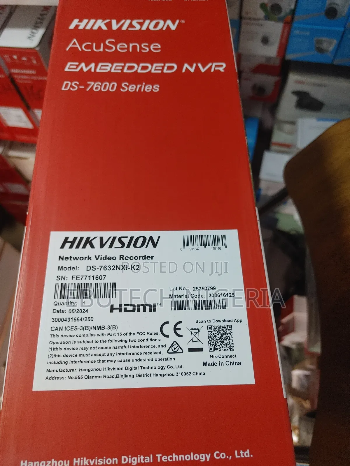 Hikvision Ds-7632nxi- 32-Ch 1u K Series Acusense Non-Poe NVR
