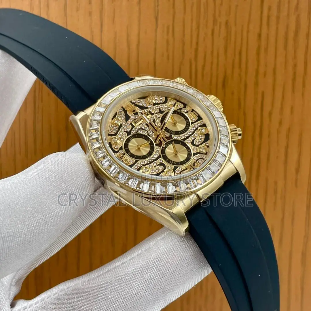 Rolex Quality Luxury Men Rubber Strap Automatic Engine Wristwatch