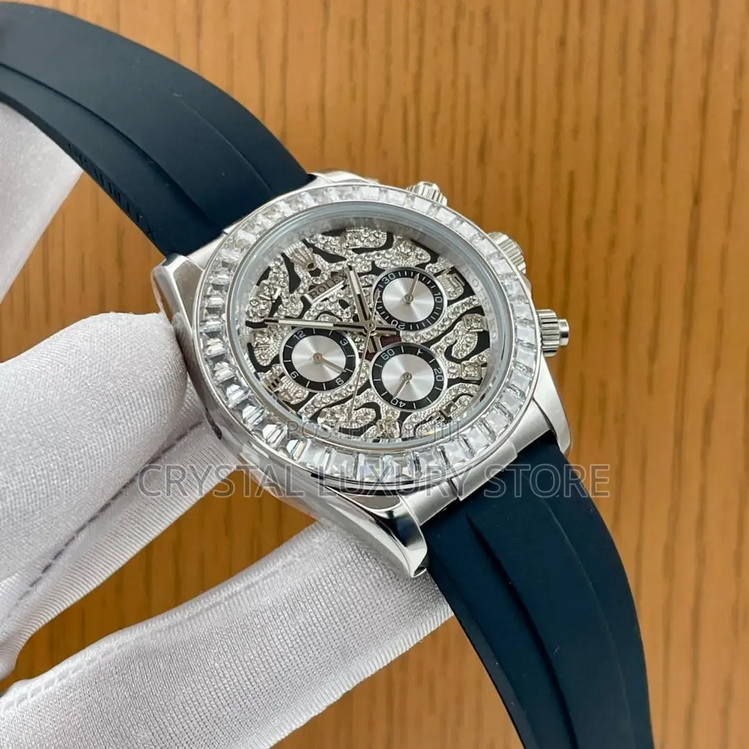 Rolex Quality Luxury Men Rubber Strap Automatic Engine Wristwatch