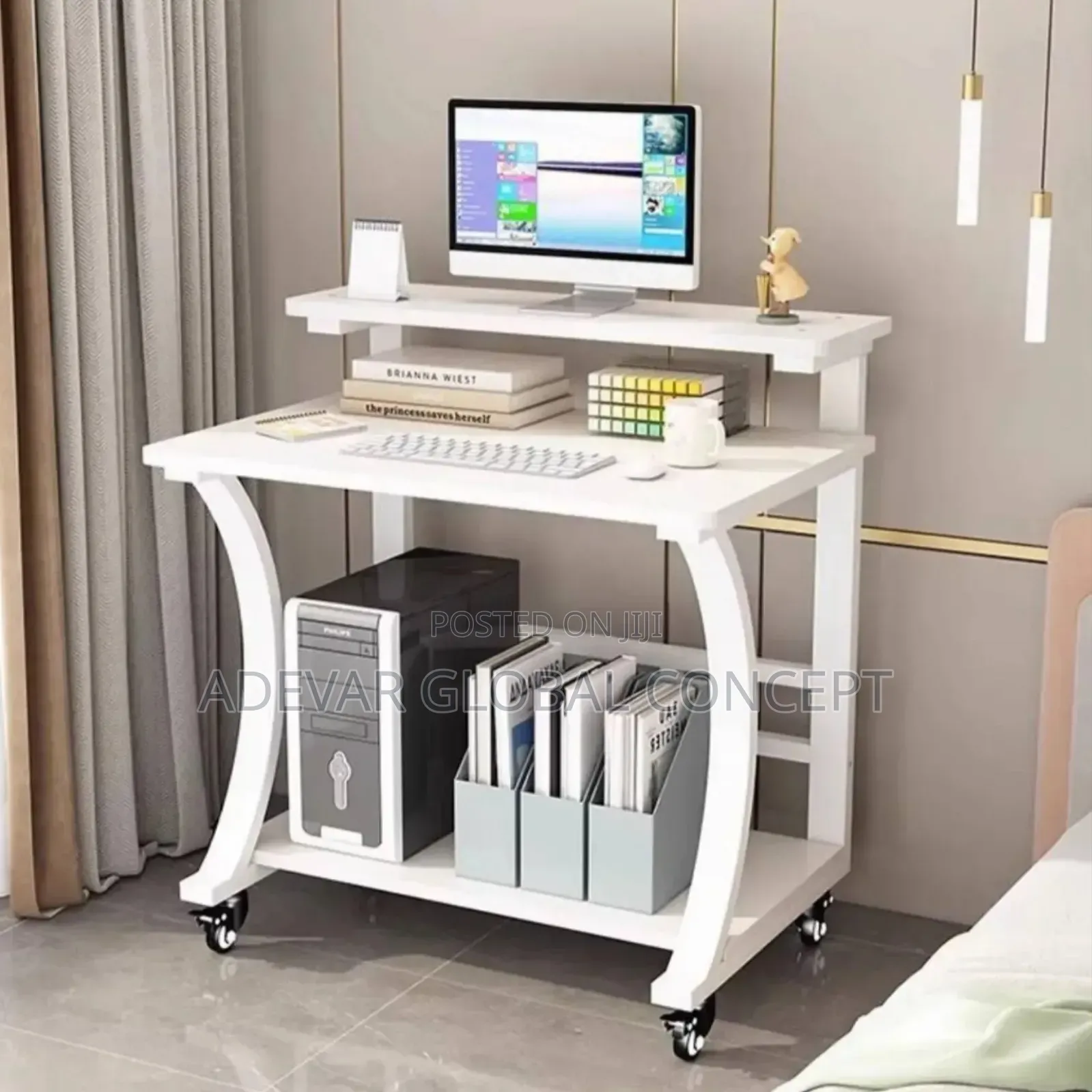 80cm Solid Wood Laptop Computer Desktop Table Mobile Learning Table