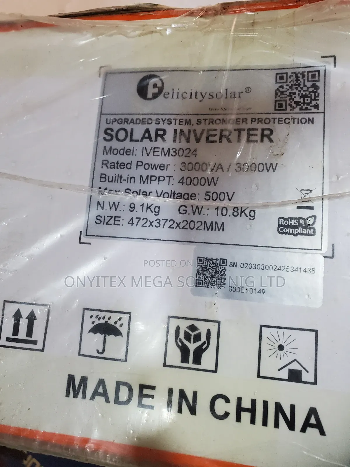 Felicity Solar Inverter 3kva 24v