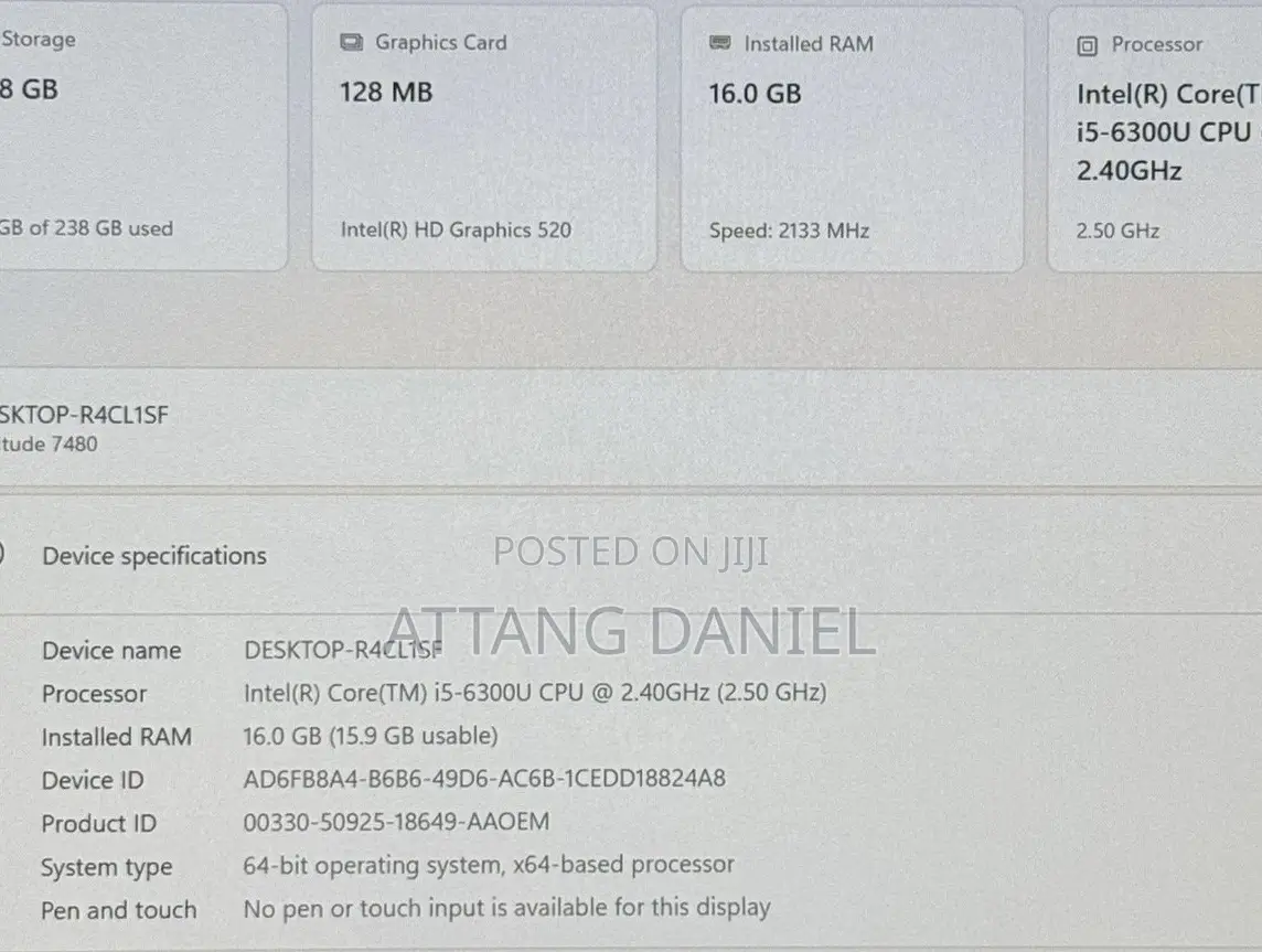 Laptop Dell Latitude 7480 16GB Intel Core I5 SSD 256GB