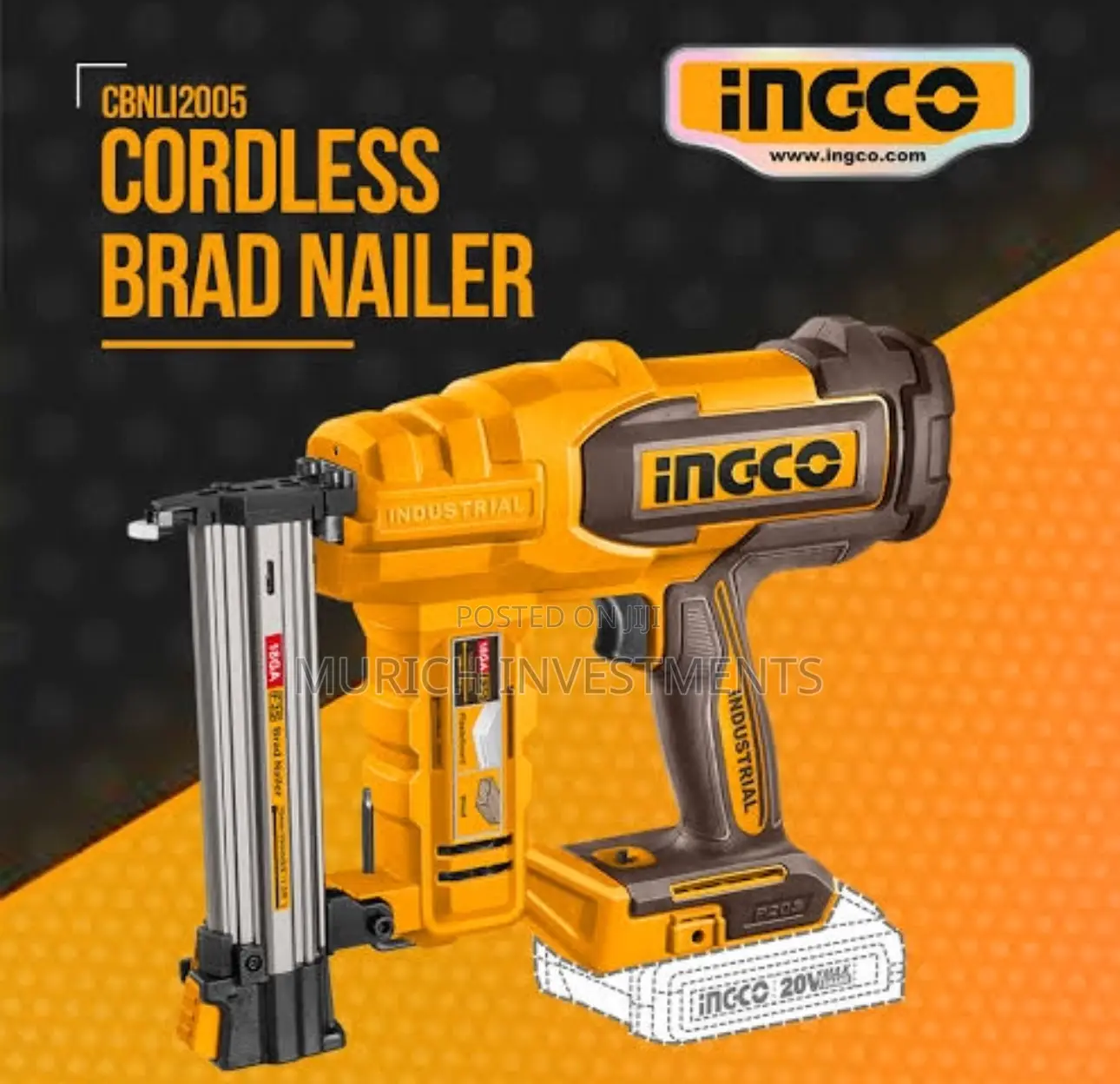 Ingco F35 20v Lithium-ion Cordless Brad Nailer