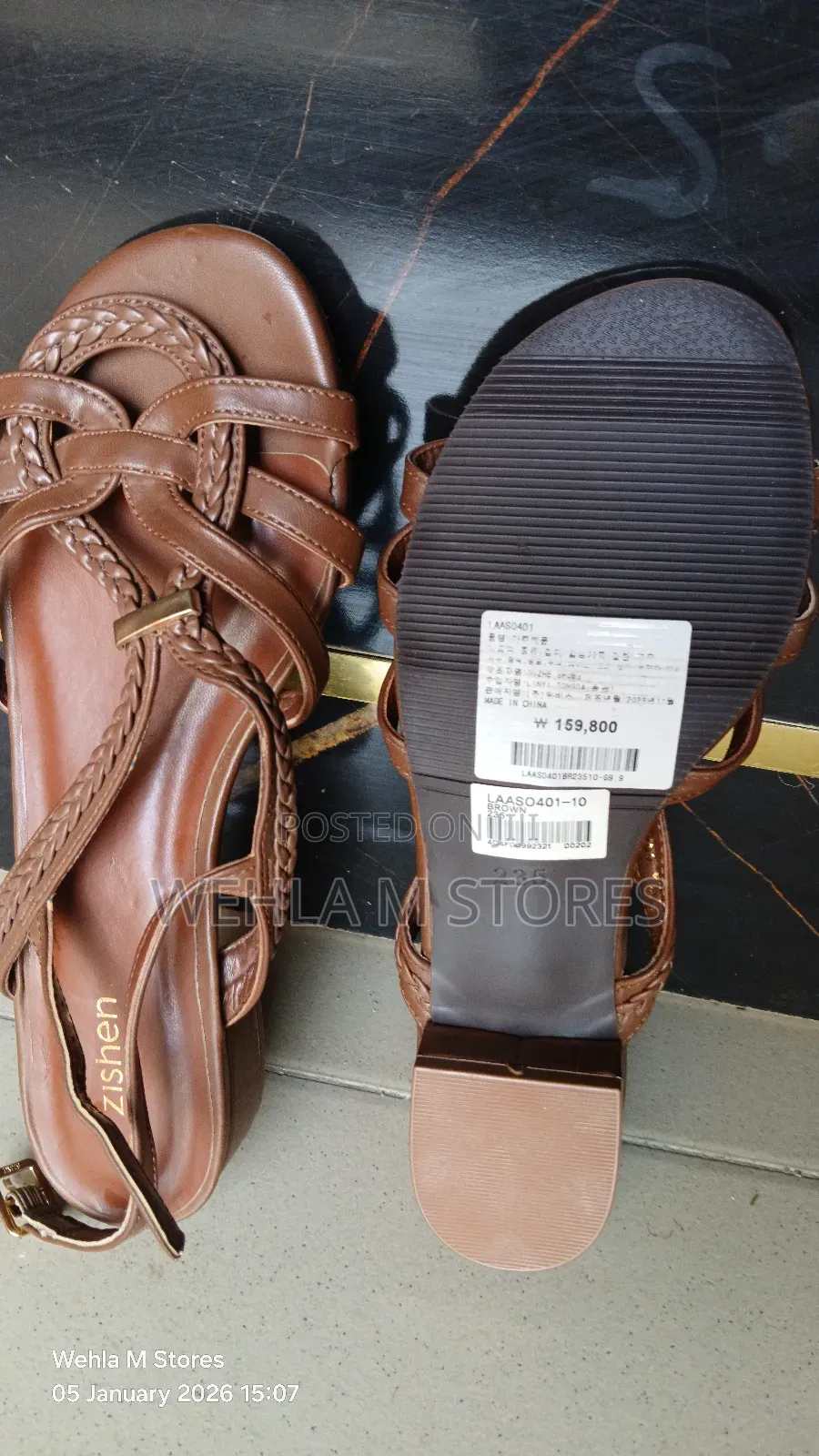 Brown Leather Sandal - 235/36