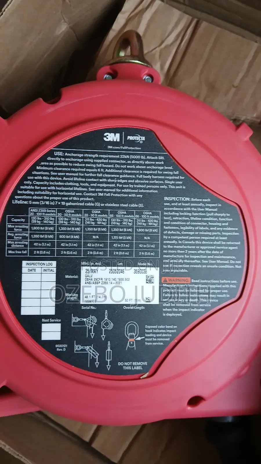 Fall Arrestor 20meters 3m