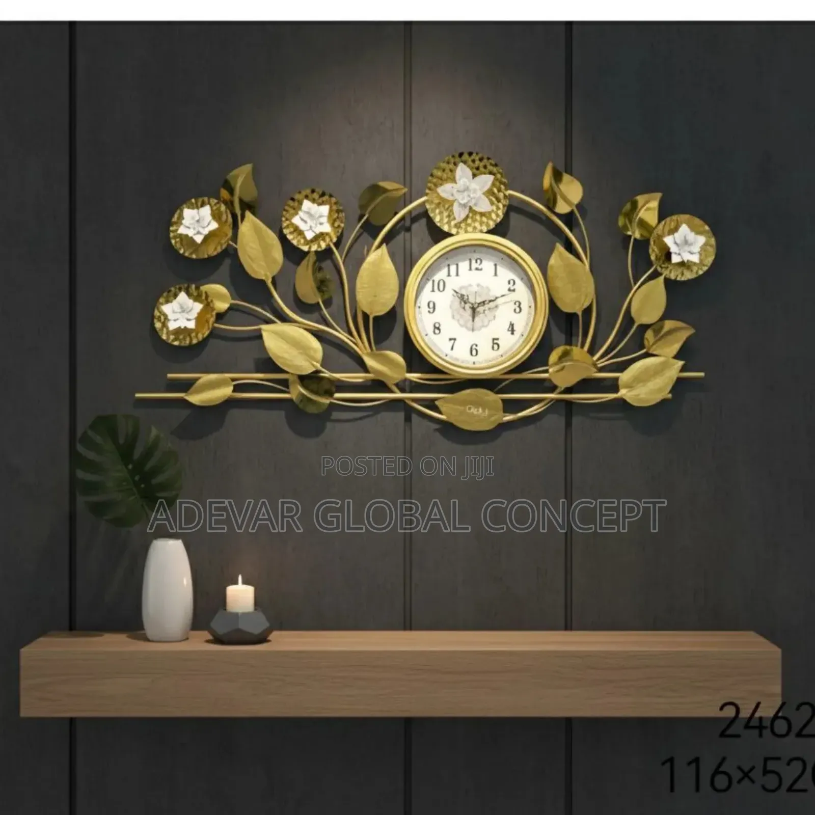 Giant Metallic Luxury Wall Clock
Size - 116cm by 52cm