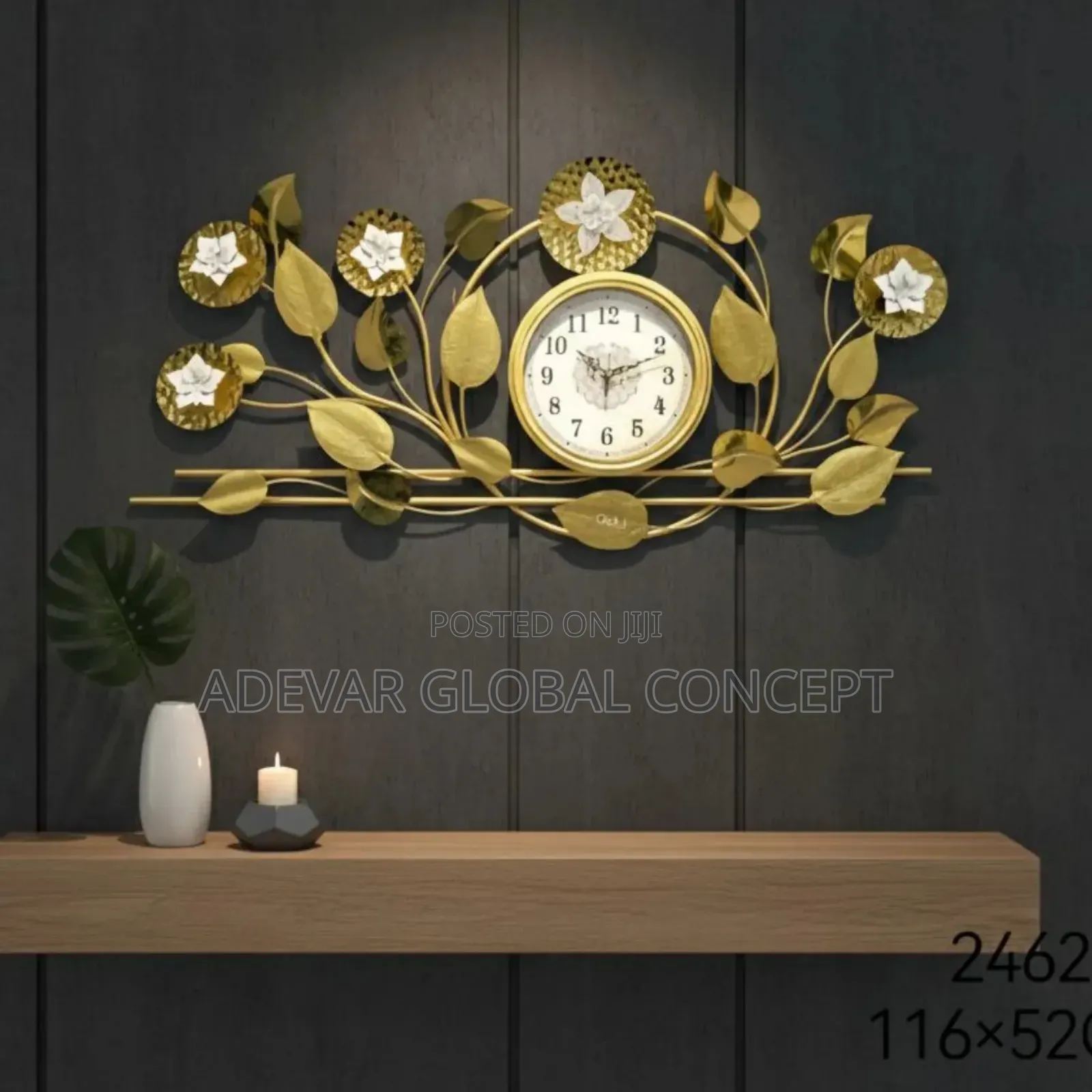 Giant Metallic Luxury Wall Clock
Size - 116cm by 52cm