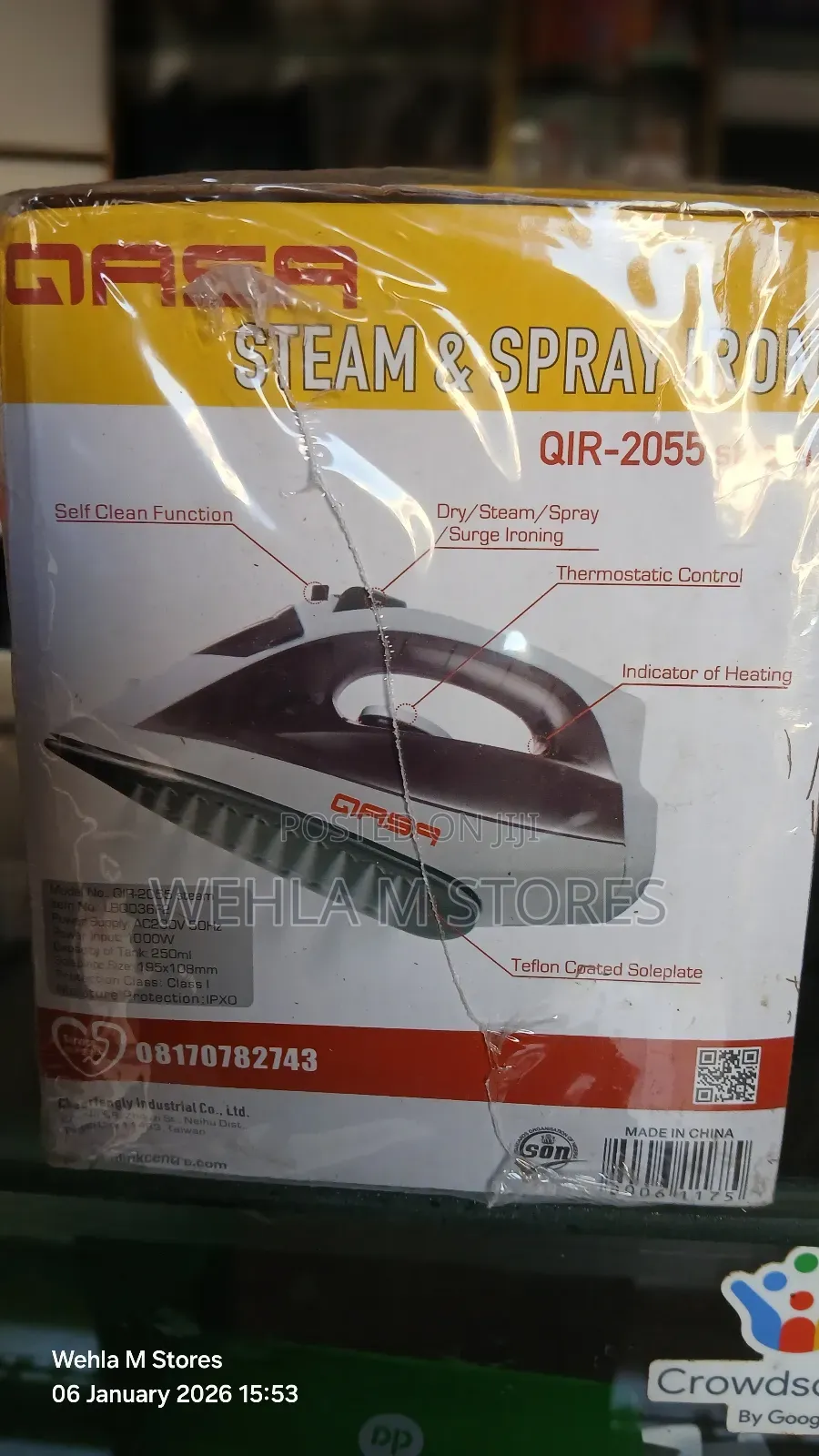 Qasa Steam Spray Iron - Qir 2055 Steam