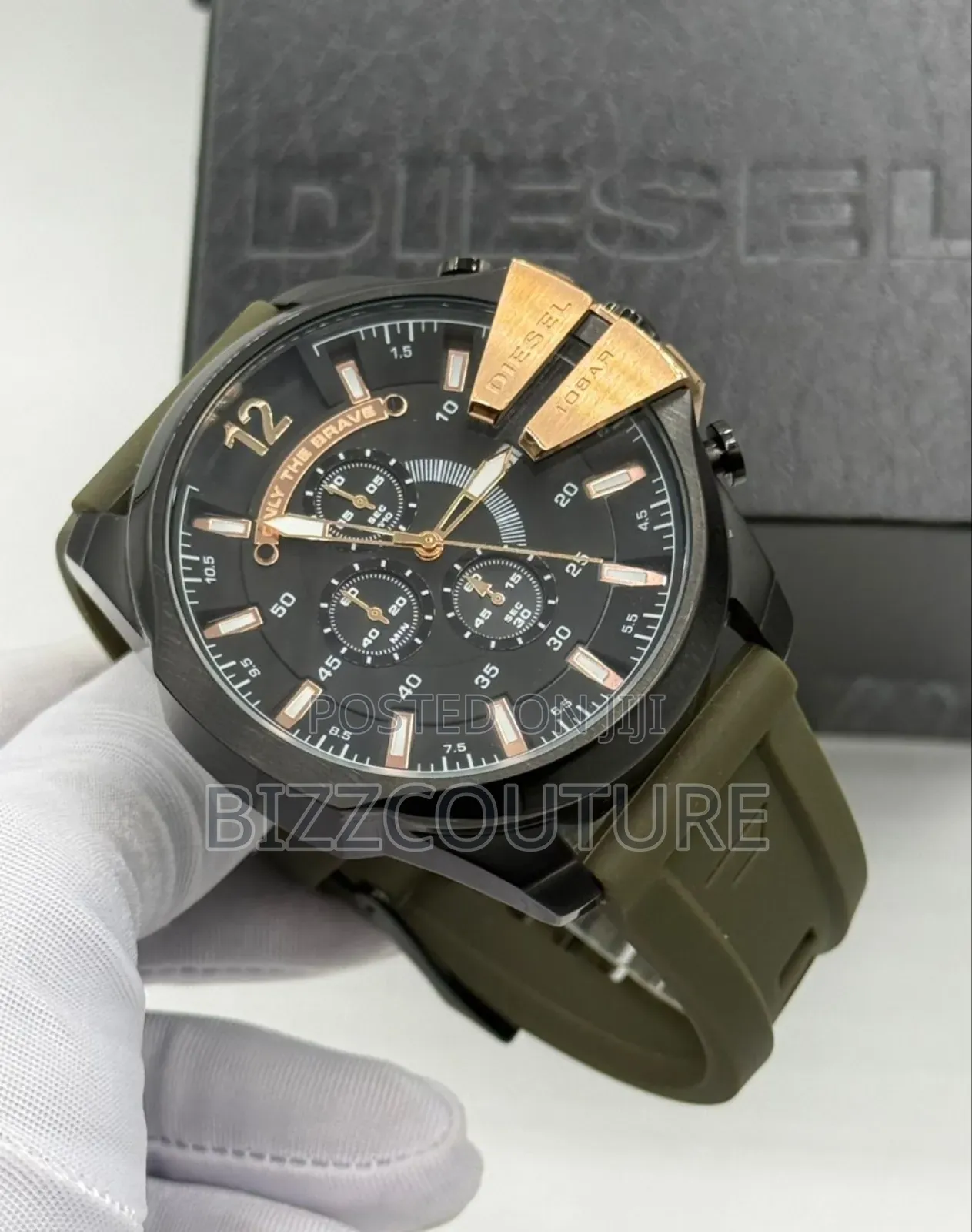 Original Diesel Mega Chief Rubber Strap Watch Available In Store