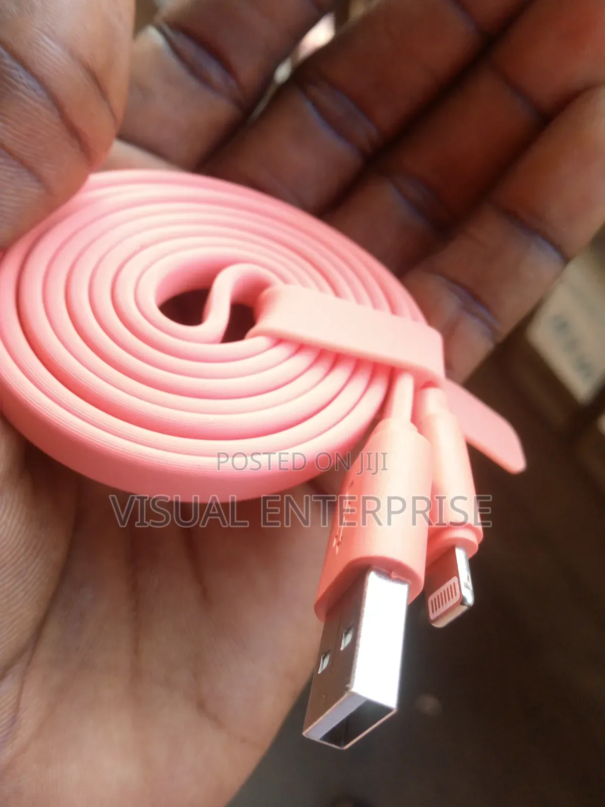 Pink Oraimo iPhone Charging Cord Original One