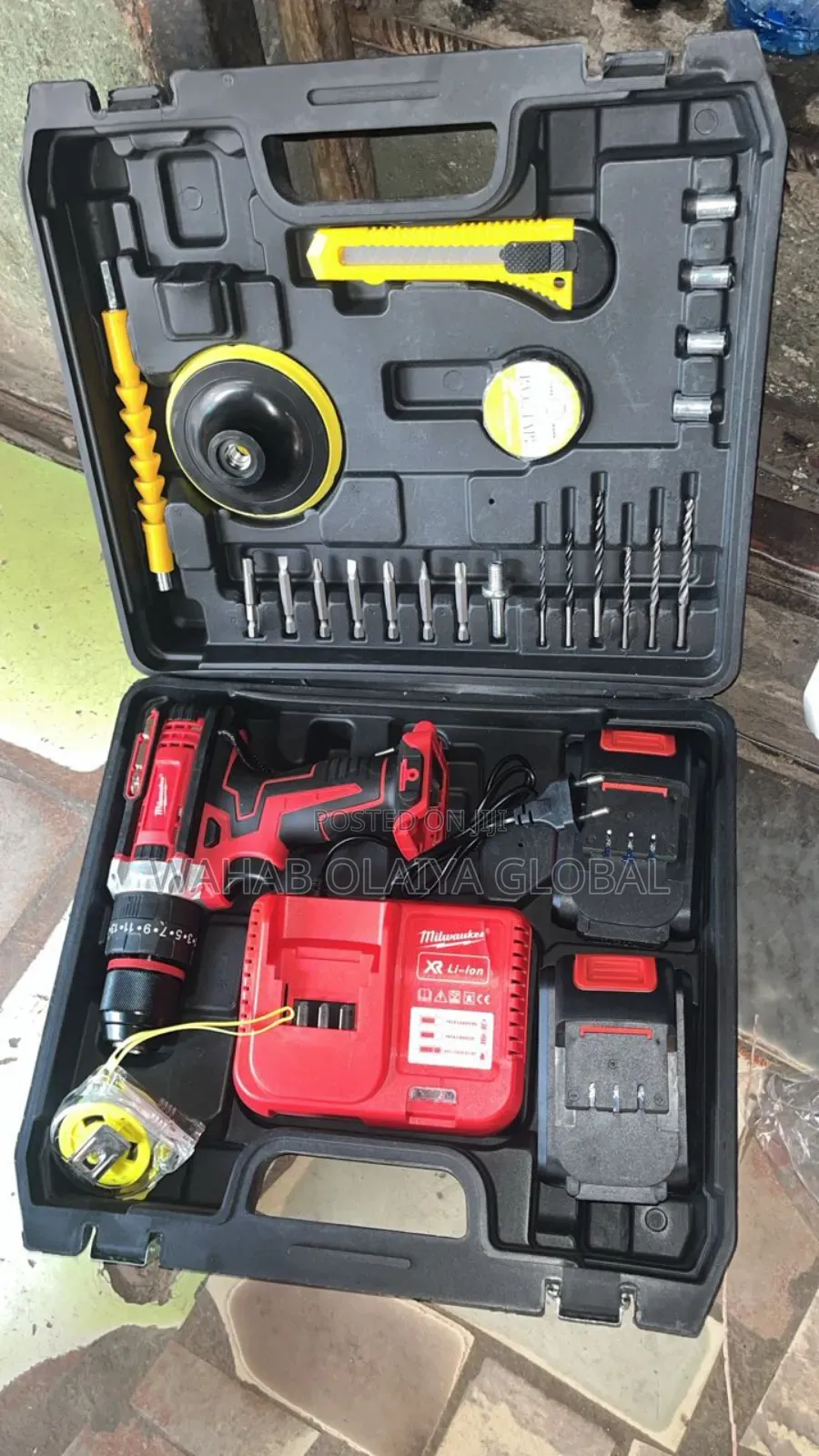 Cordless Electric Drill Tool Kit With Accessories Case