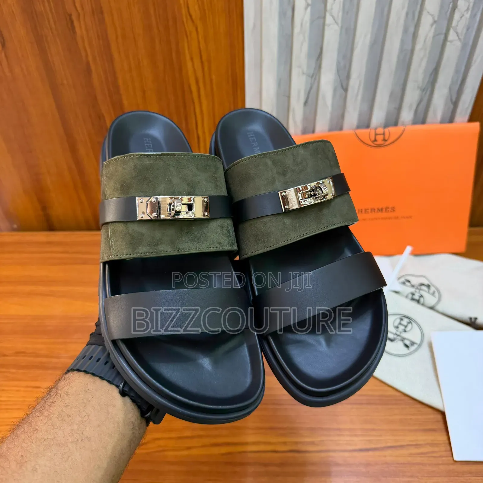 Original Hermes Leather Sandals Available In Store