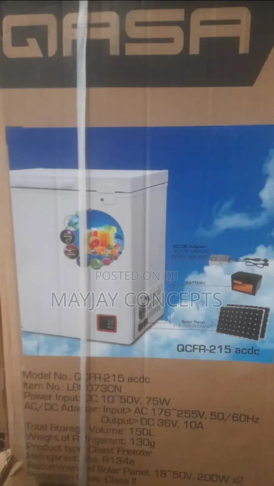 Qasa 150l Ac/Dc Solar Chest Freezer With Two Solar Panels-qcfr-215