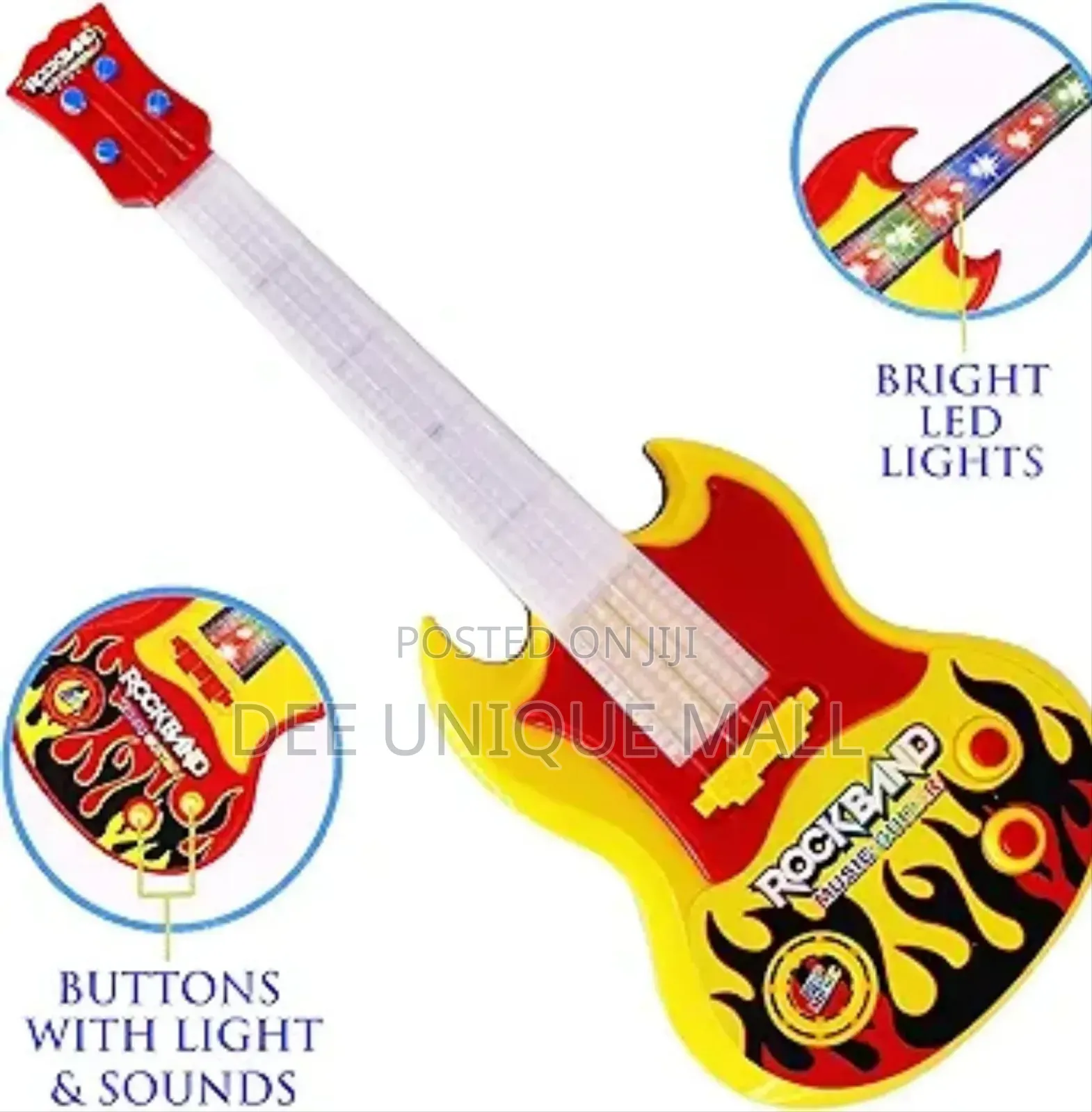 Rockband Musical Mini Guitar With Sound 3d Led Lighting Toy