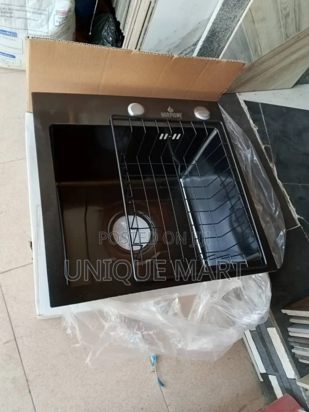 40cm Handmade Black Steel Kitchen Sink With Accessories. Single Bowl