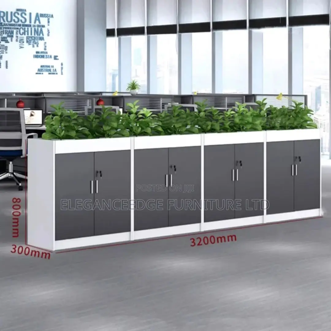 Wooden Office Modern Storage Cabinet With Flower Space