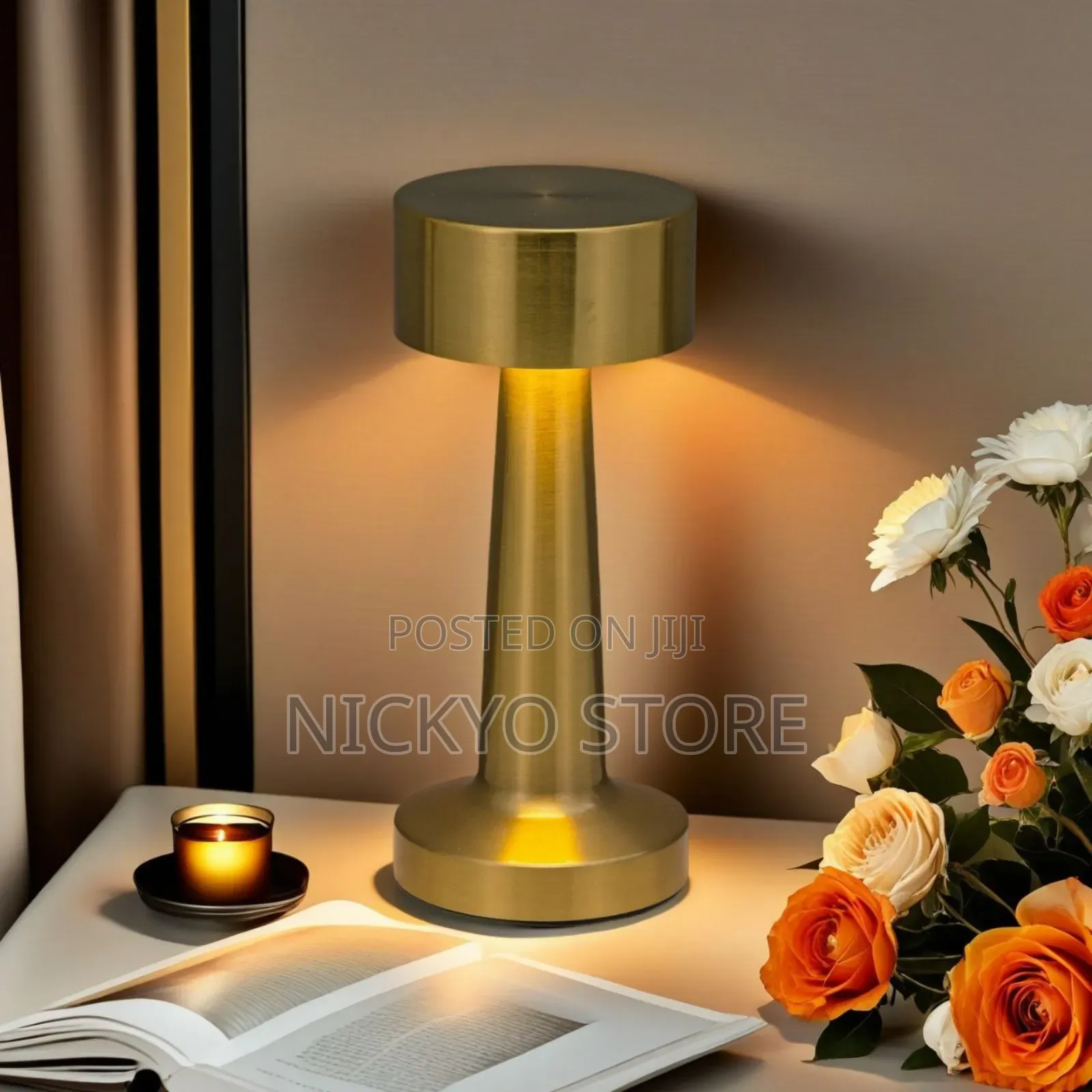 Luxury Rechargeable Led Table Lamp (Gold Finish)