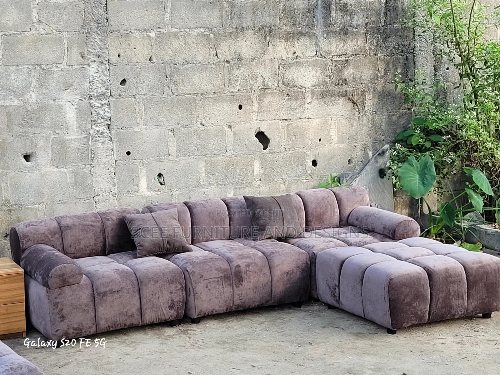 Brown L Sofa Couch