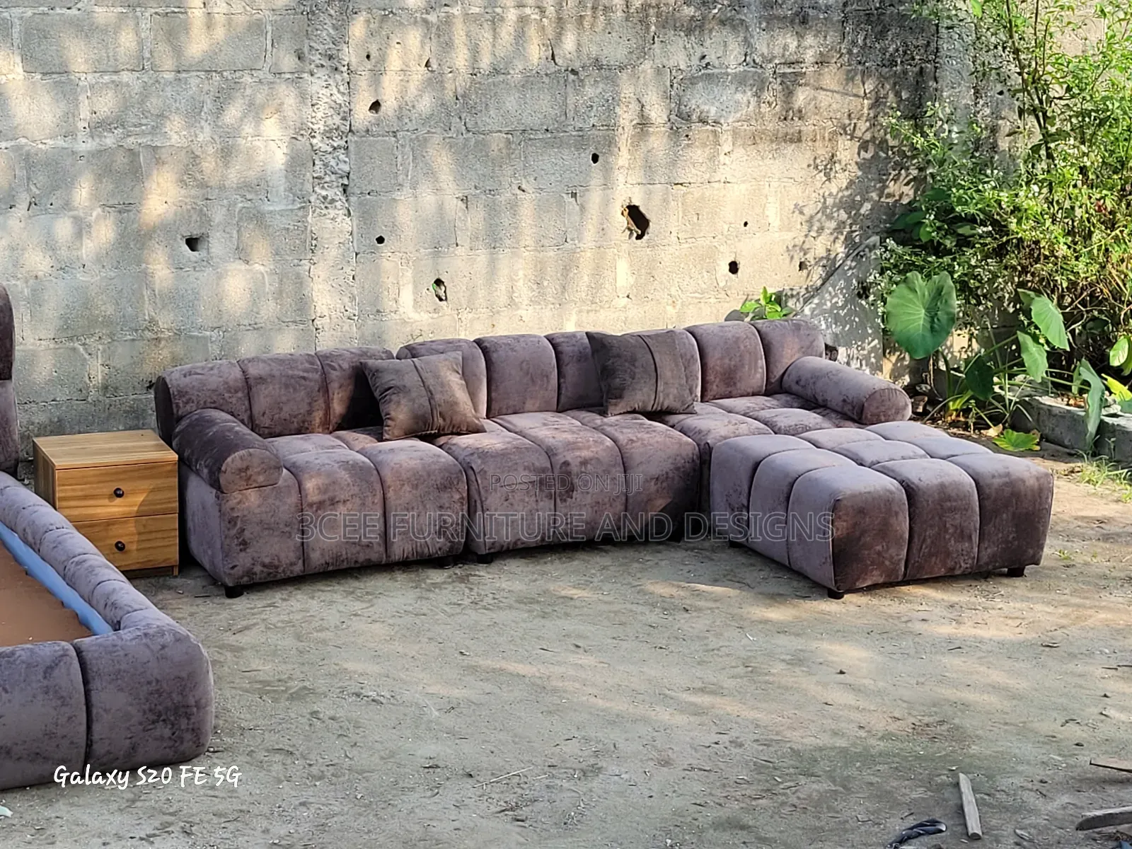 Brown L Sofa Couch