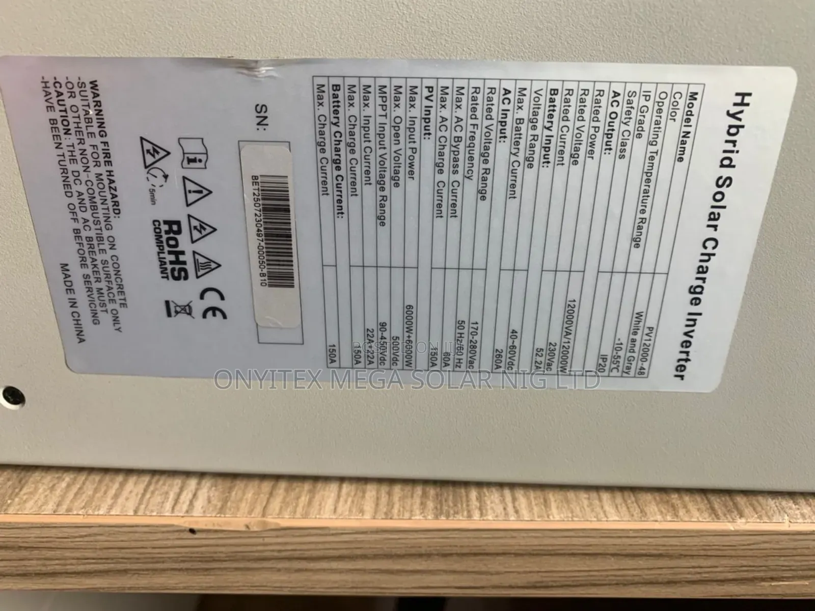 Haisic Hybrid Solar Inverter 12kva 48v