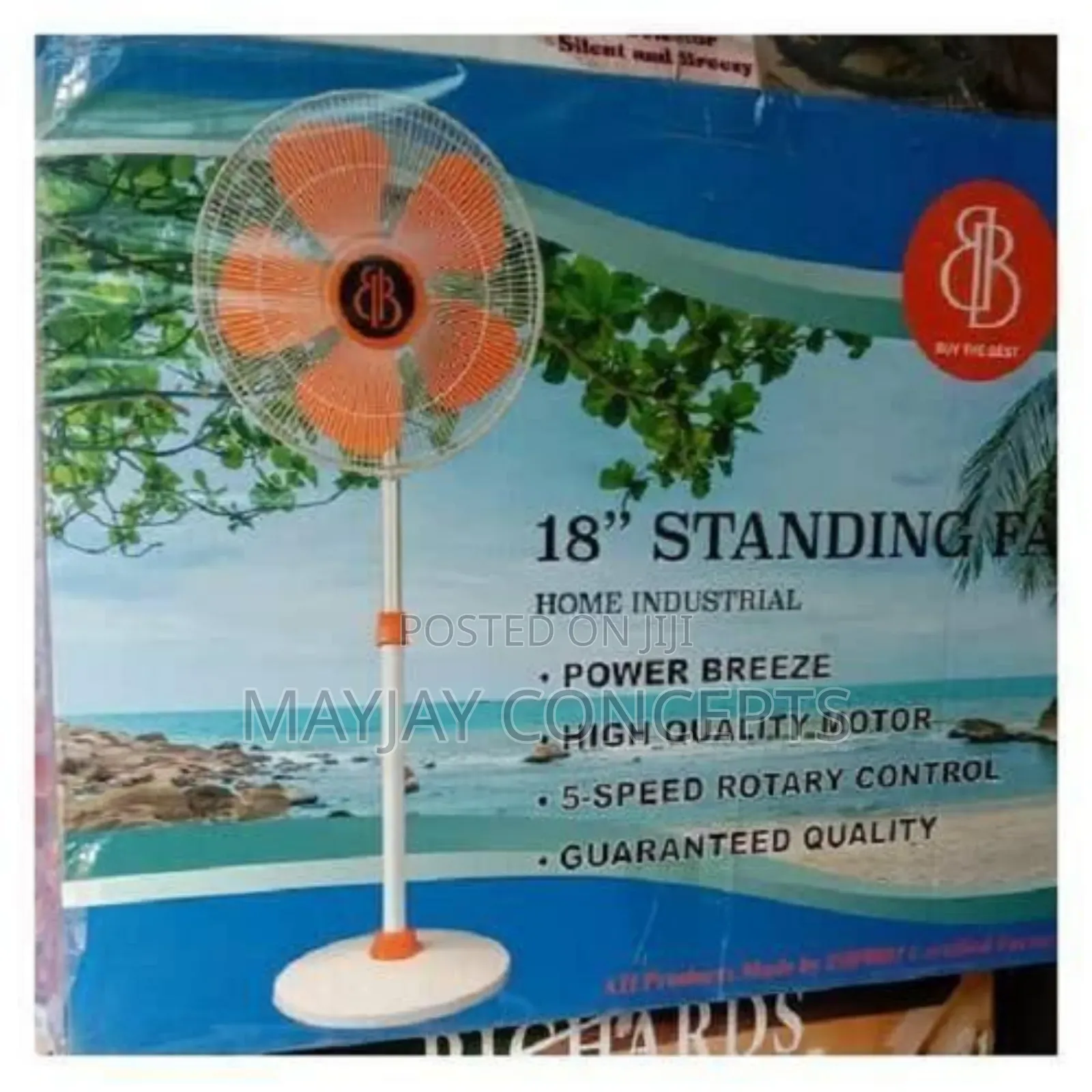Bb 18-Inch Copper Coil Industrial Standing Fan- 5-Blades