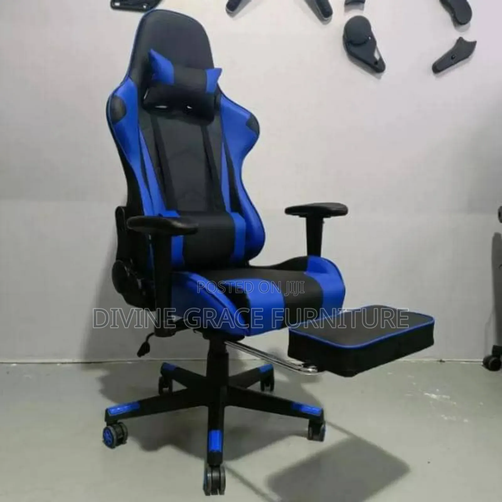 Blue And Black Color Game Chair