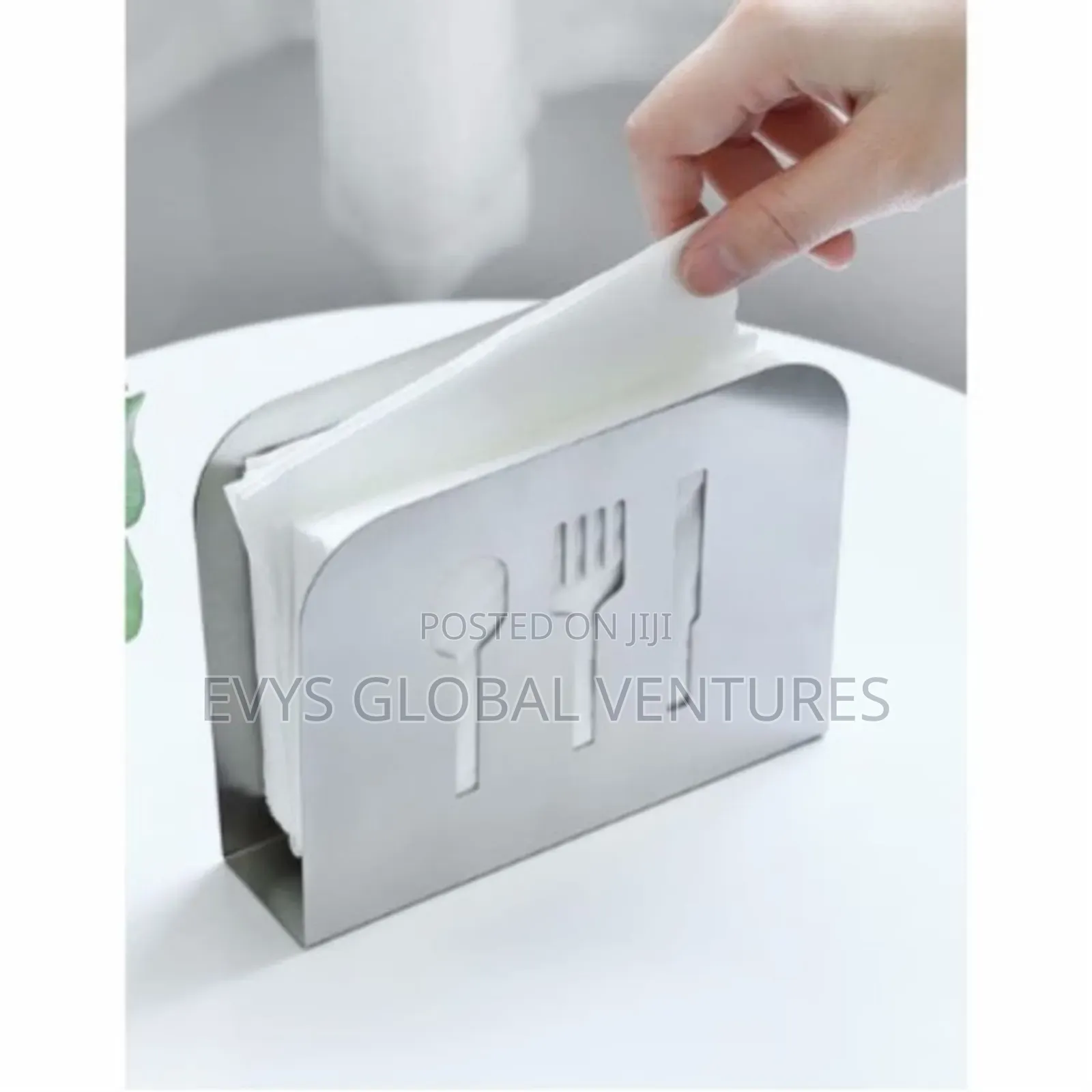 Stainless Steel Napkin Serviette Holder - Silver