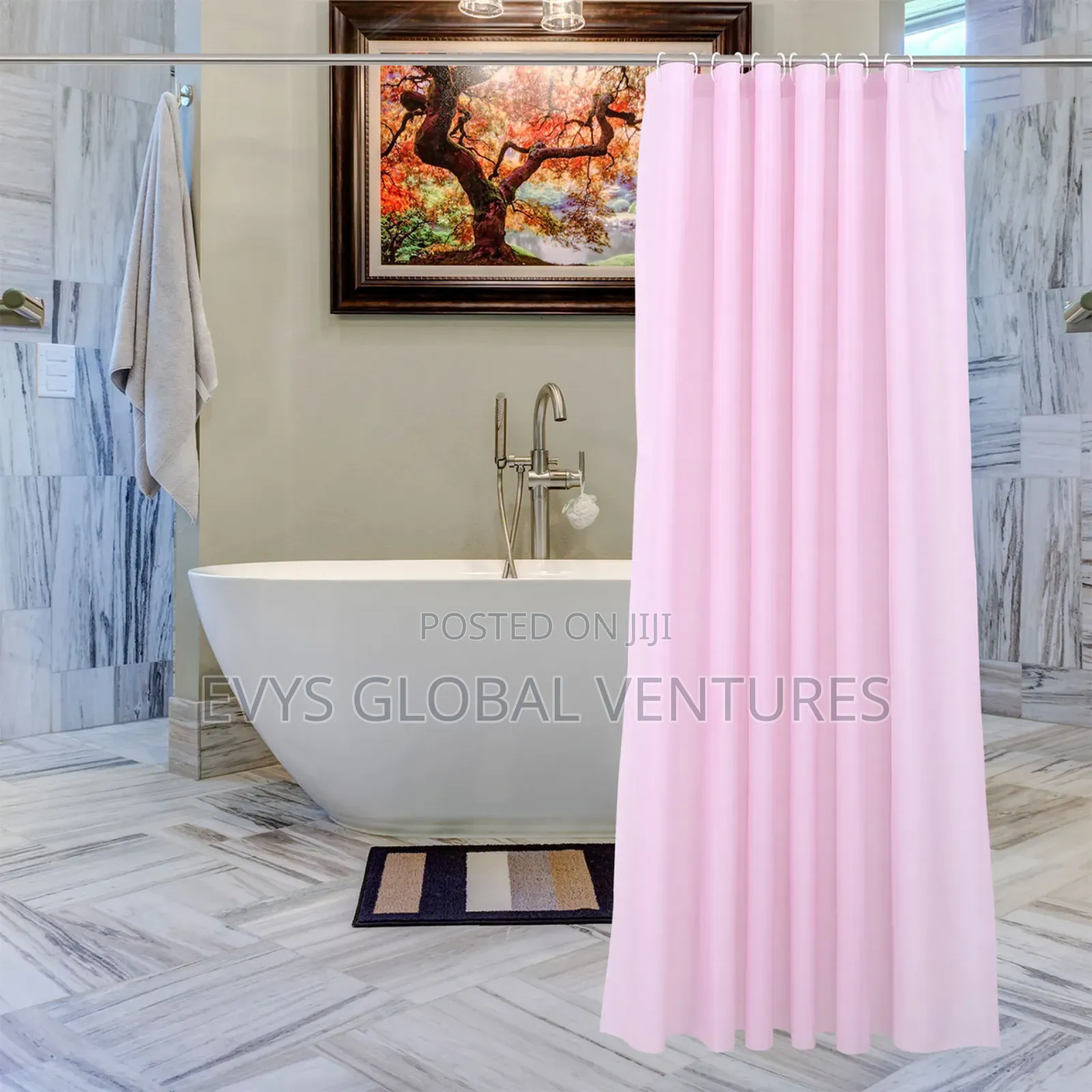 Bathroom Shower Curtain - Pink