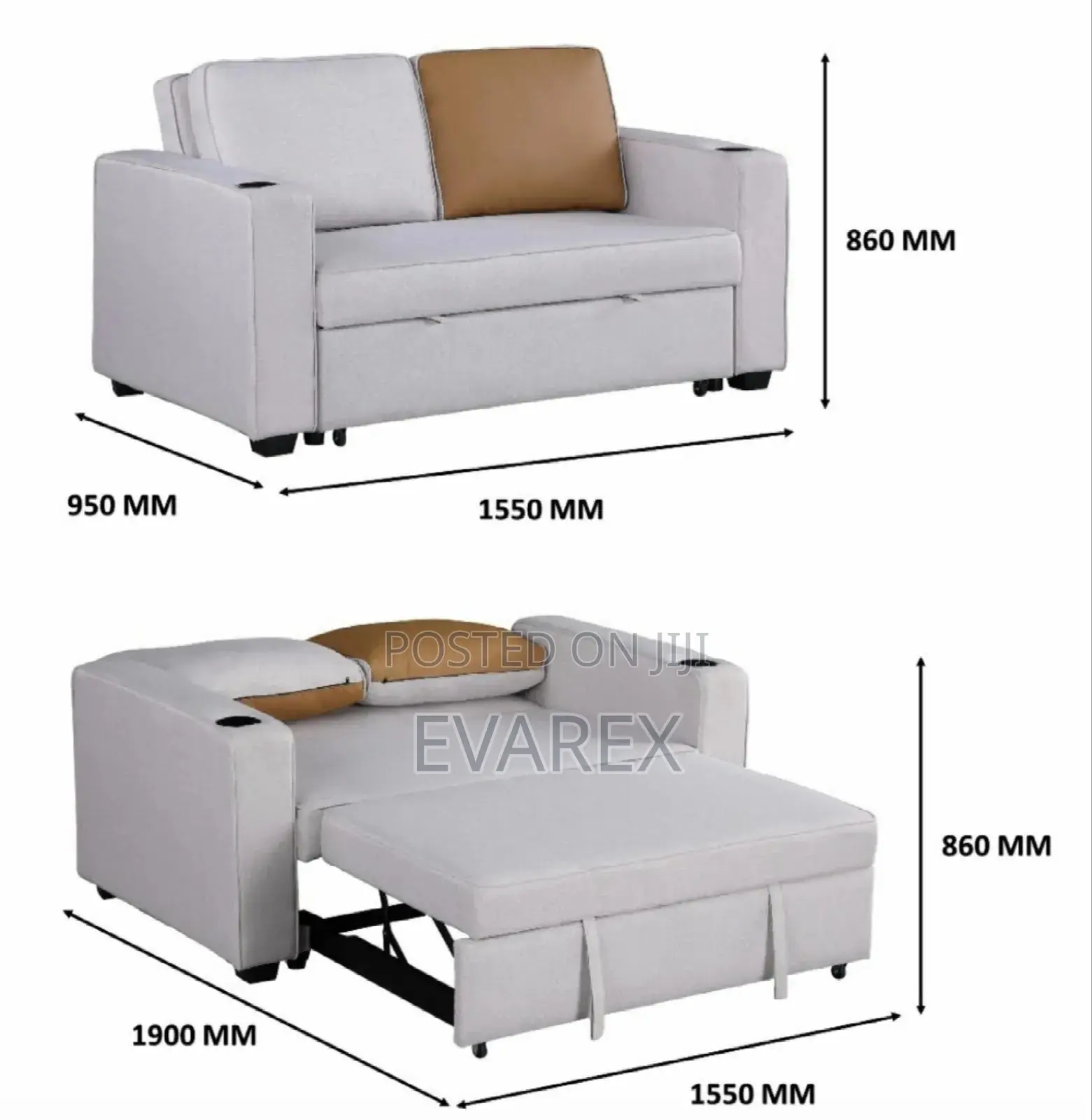 Exotic Blue Adjustable Sofa Chair/Bed. Foldable Bed Chair