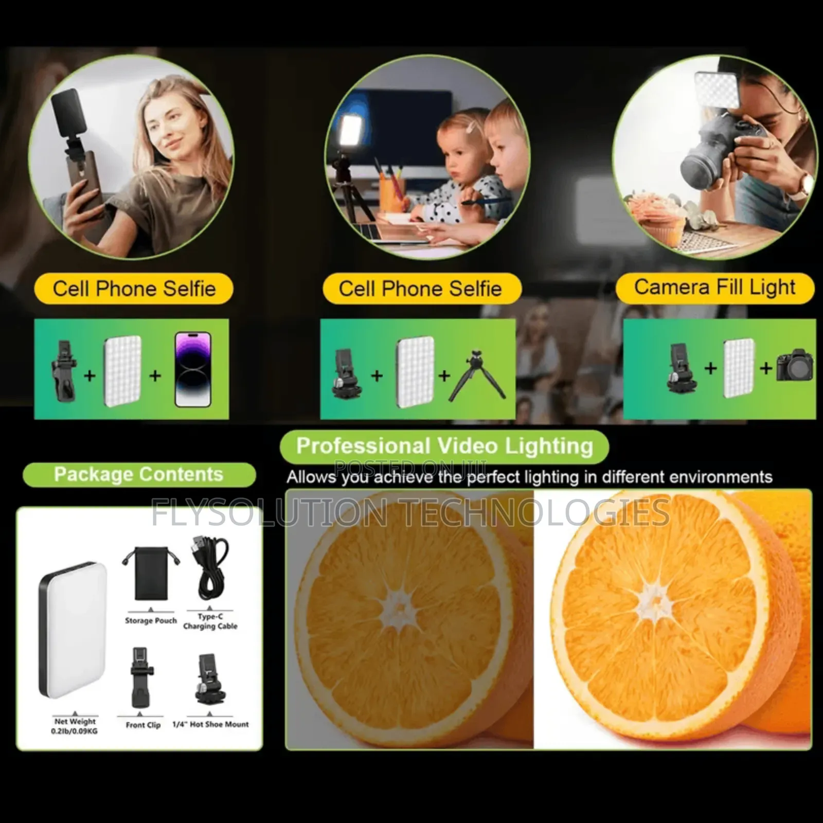 Mobile Phone Led Influencer Light Rechargeable 3 Mode Colour