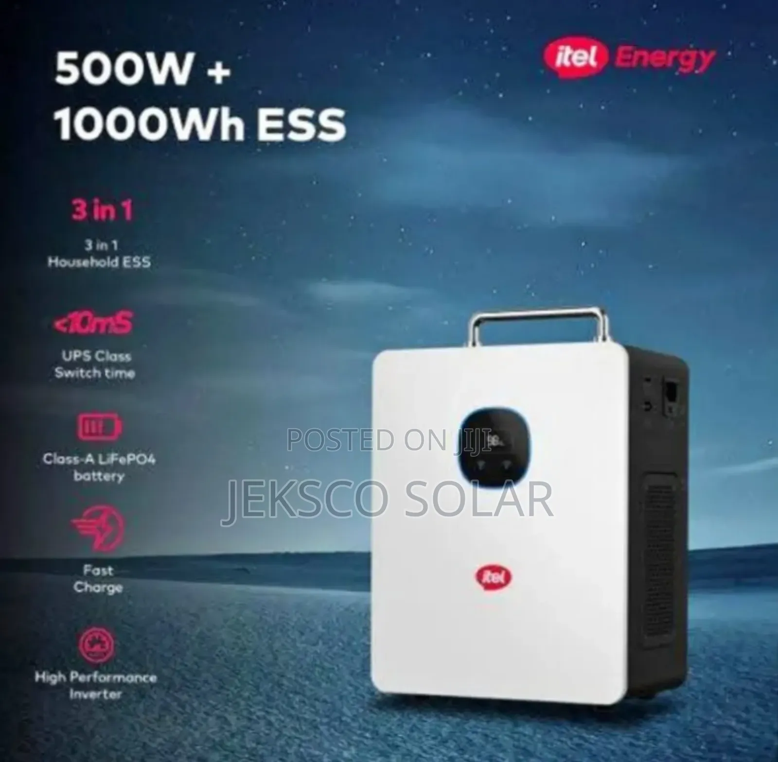 Itel 1000wh, 500w Solar Generator.