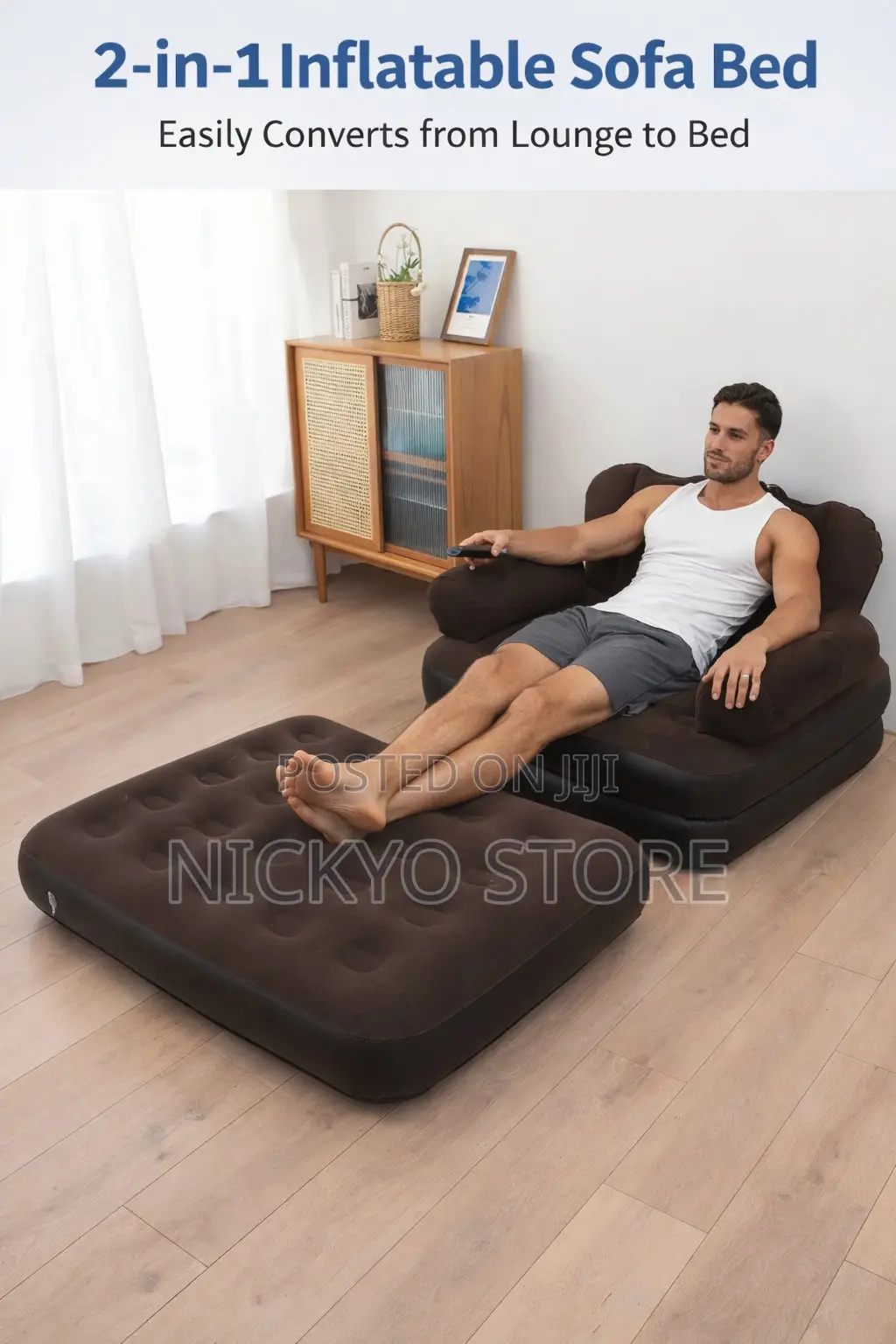Manual 2-in-1 Inflatable Sofa Bed (Convertible Lounge Bed)