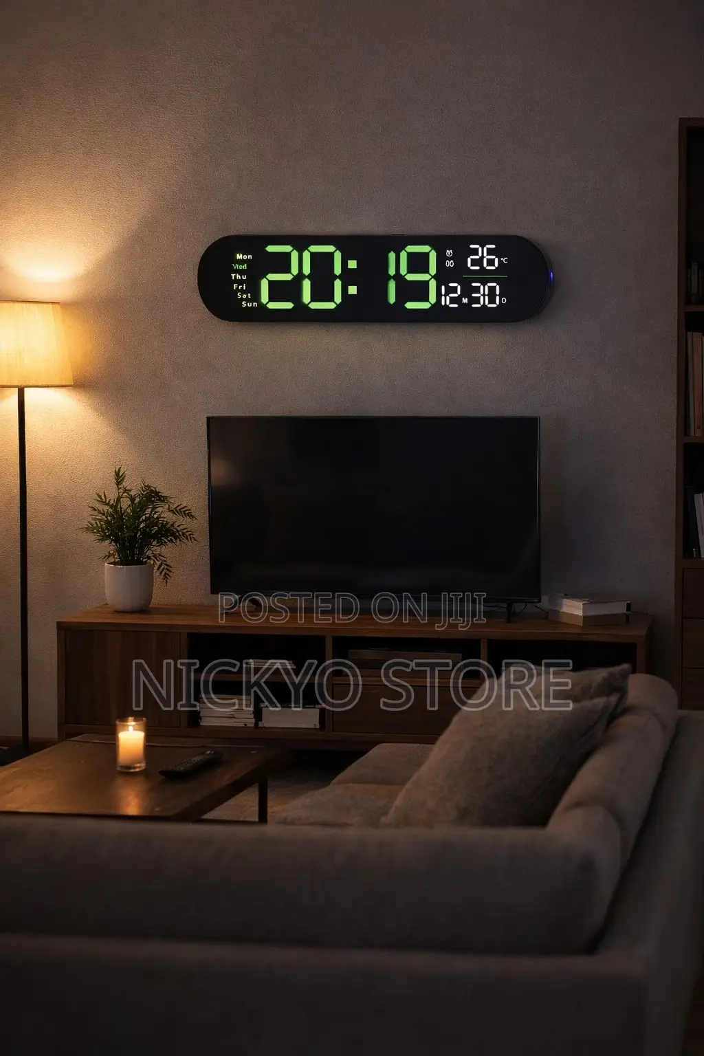 14inches Length Led Digital Wall Clock (With Remote Control)