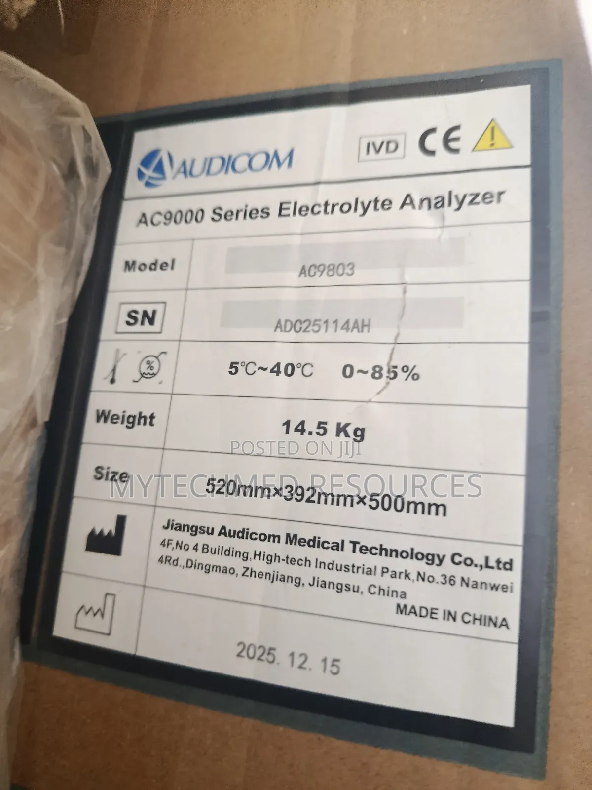 Audicom Electrolyte Analyzer With Roller
