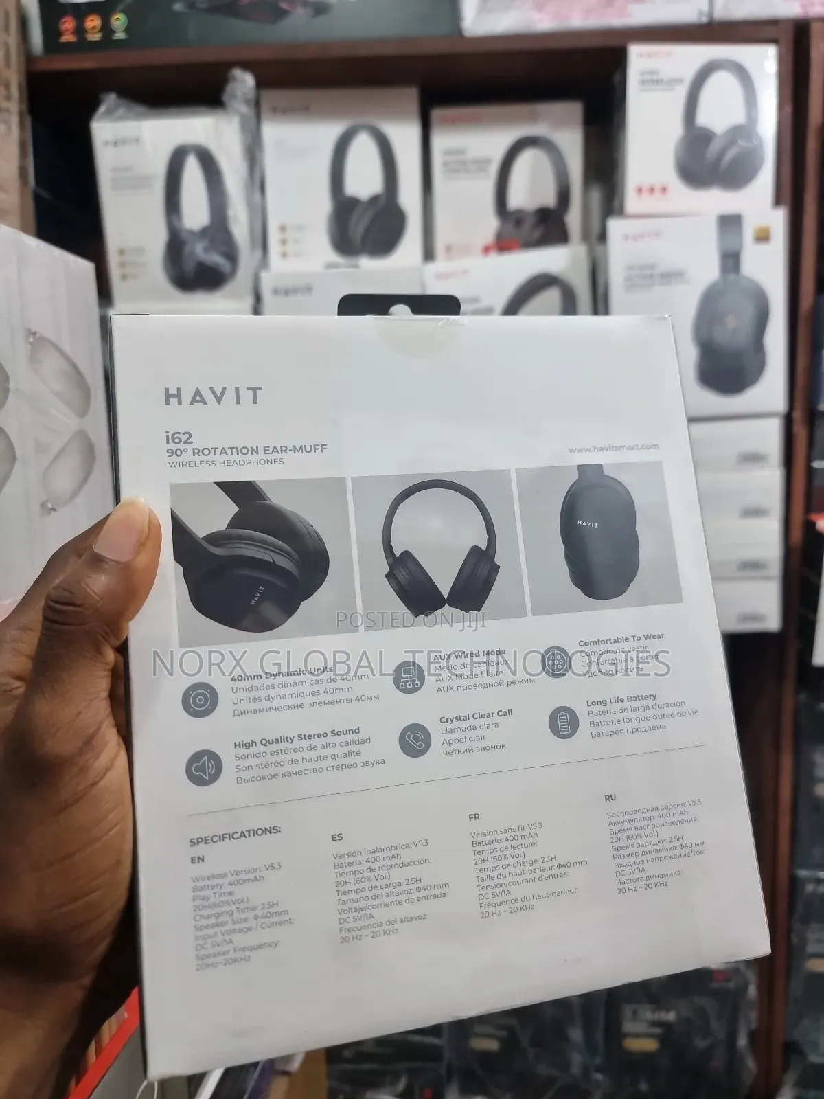 Havit 162 90° Rotation Ear-Muff Wireless Headphones