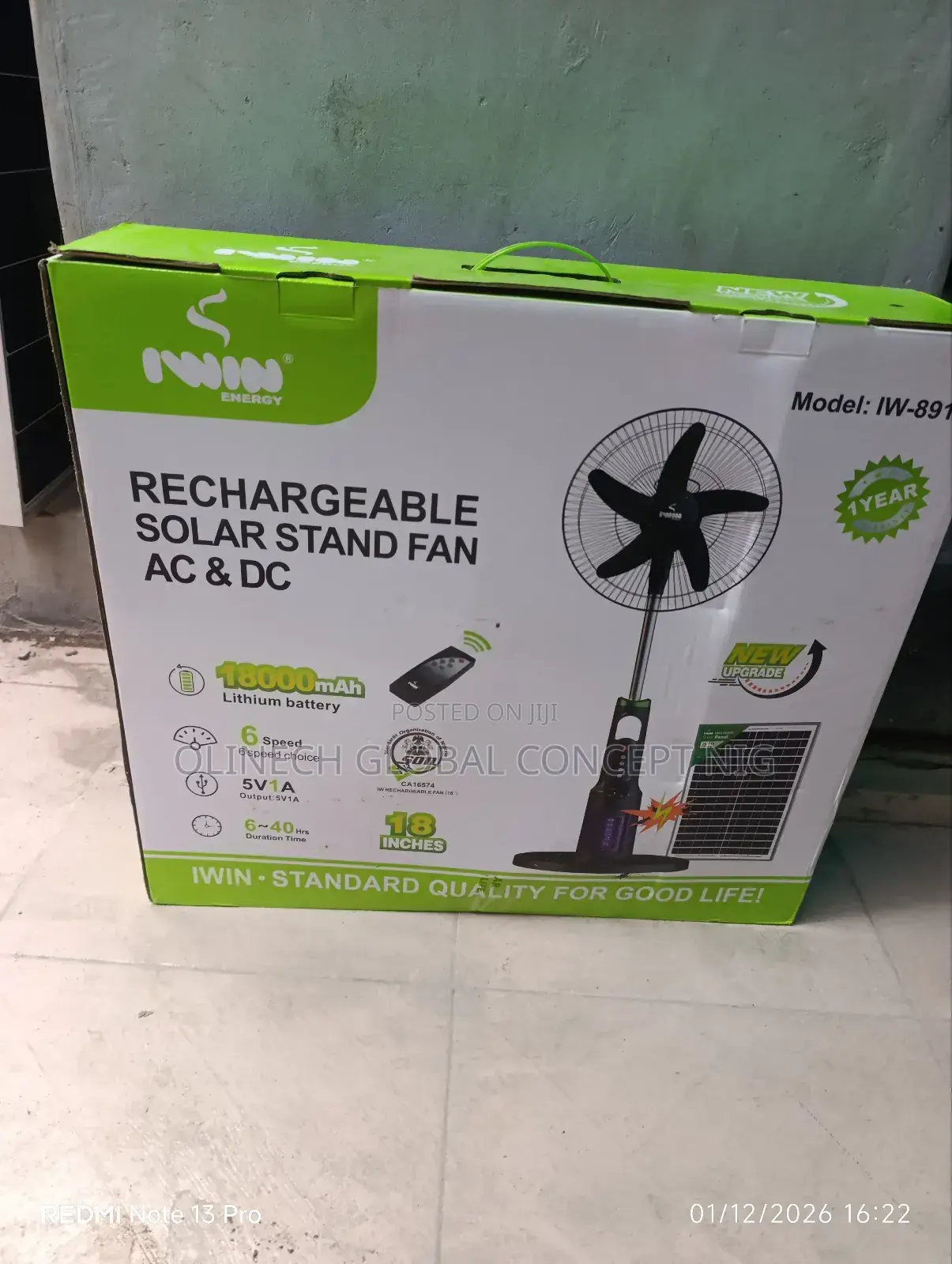 18 Inches Iwin Mosquito Killer Reachable Standing Fan