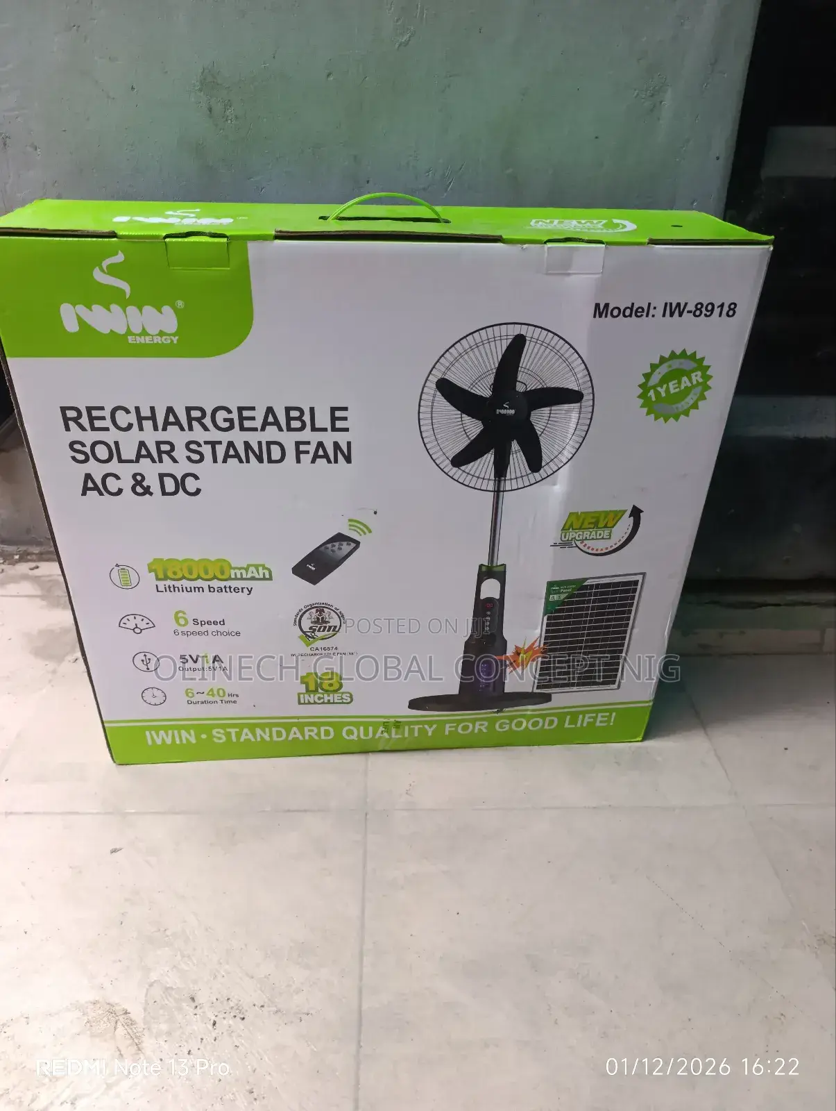 18 Inches Iwin Mosquito Killer Reachable Standing Fan