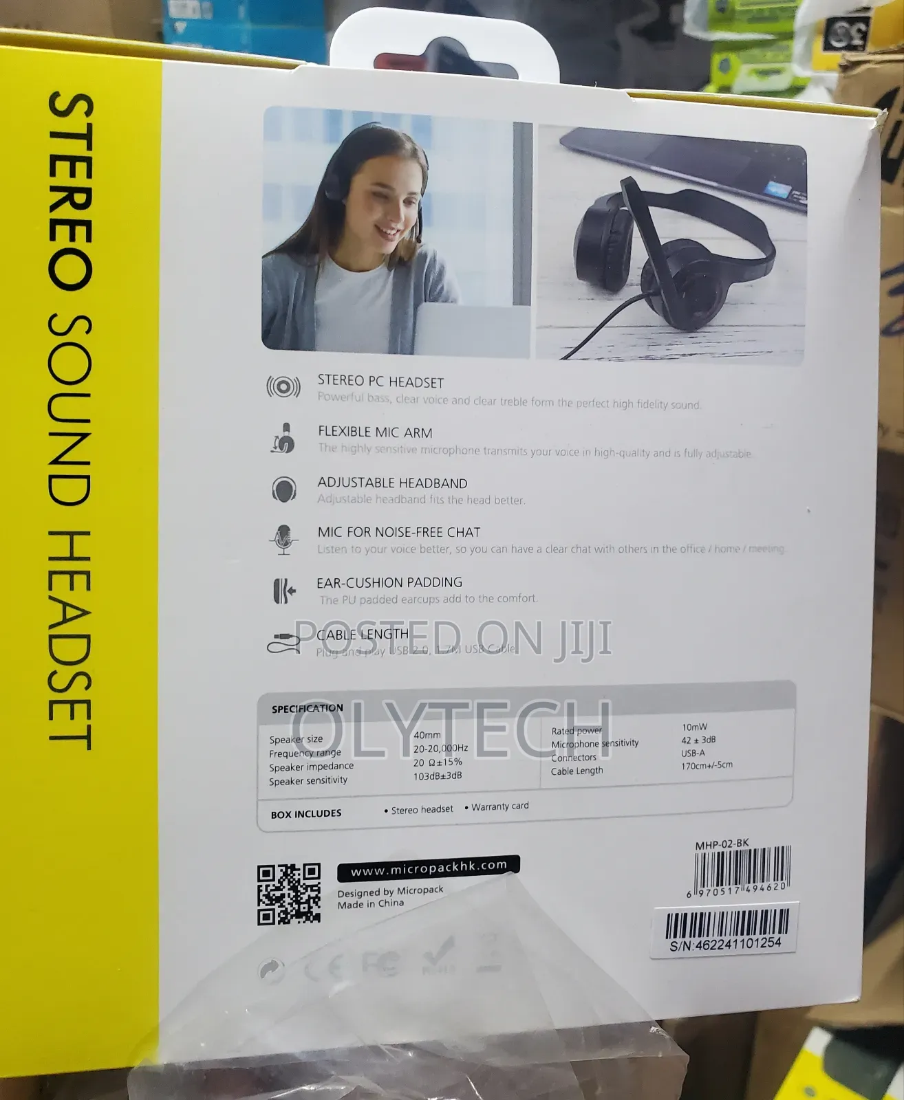 Micropack MHP-02 Black Wired Headphone
