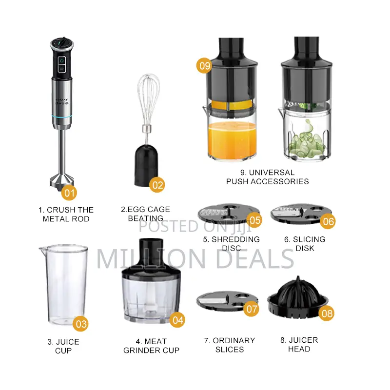 8in1 Unique Sokany Hand Blender 1500w
