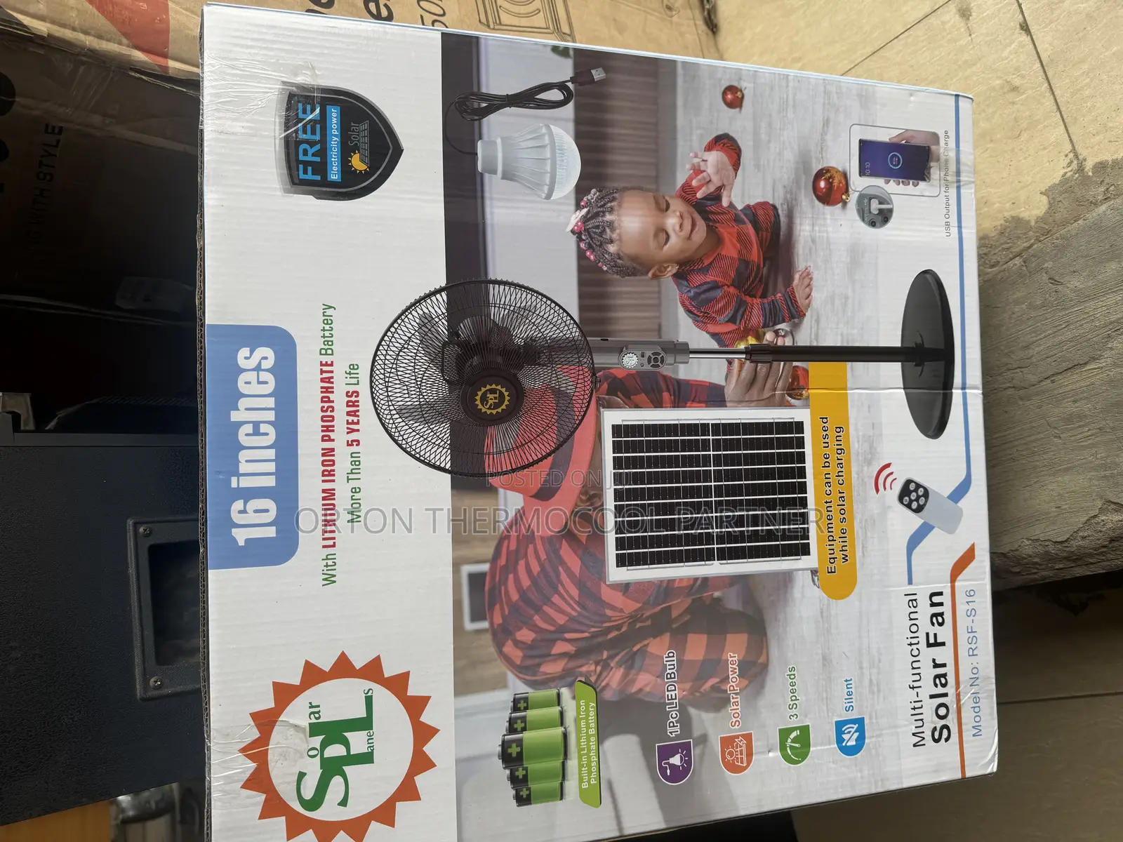 SPL Solar Rechargeable Fan With Panel