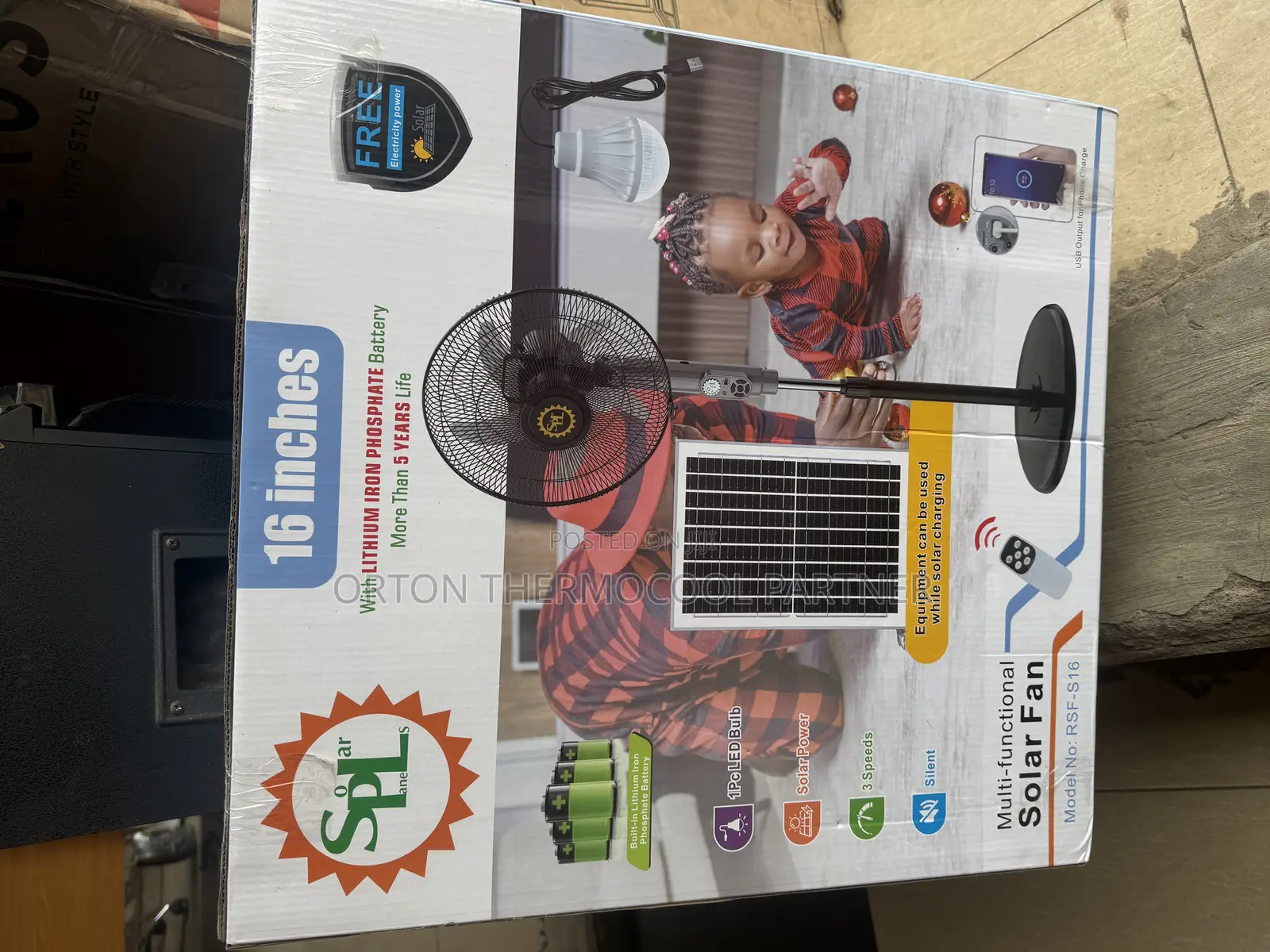 SPL Solar Rechargeable Fan With Panel