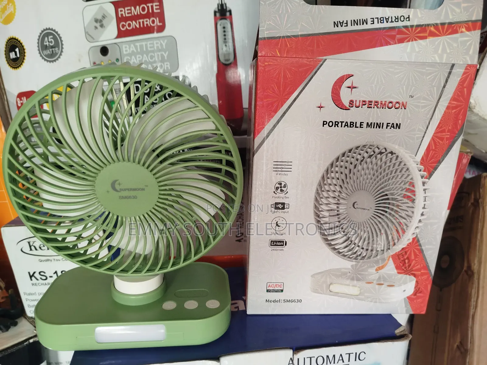 Super Moon Portable Solar Rechargeable  Mini Fan