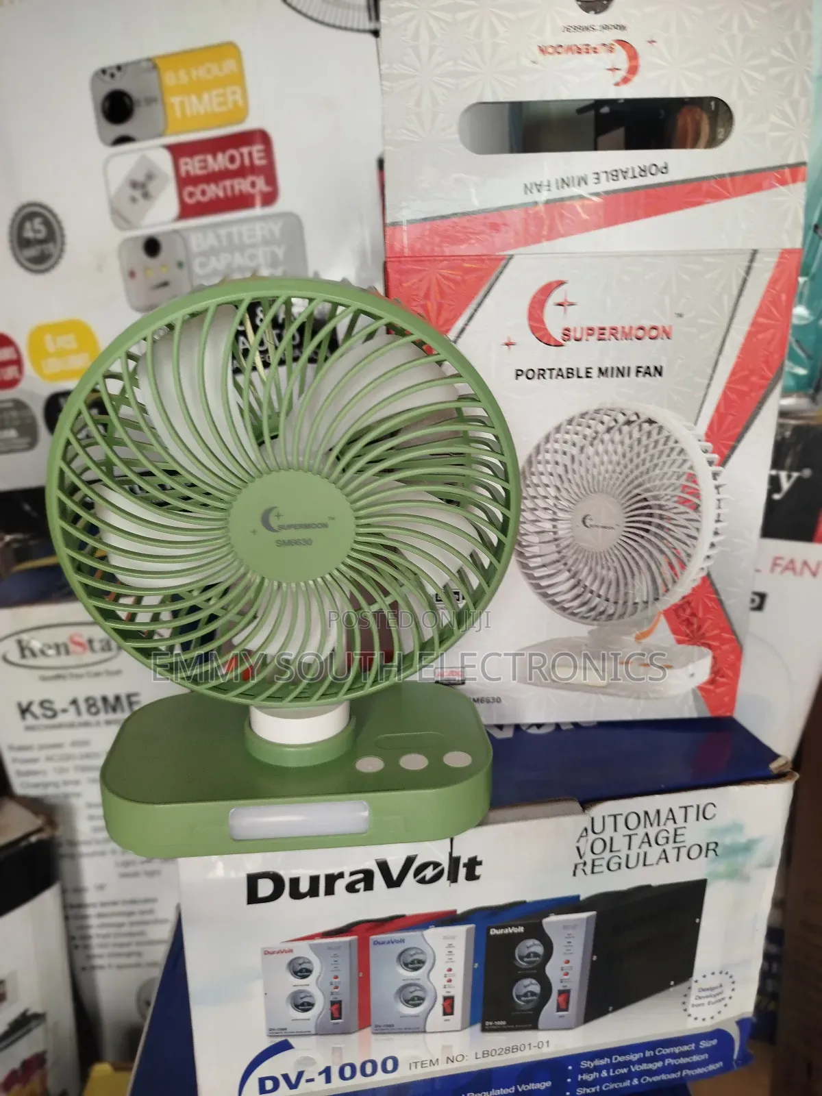 Super Moon Portable Solar Rechargeable  Mini Fan